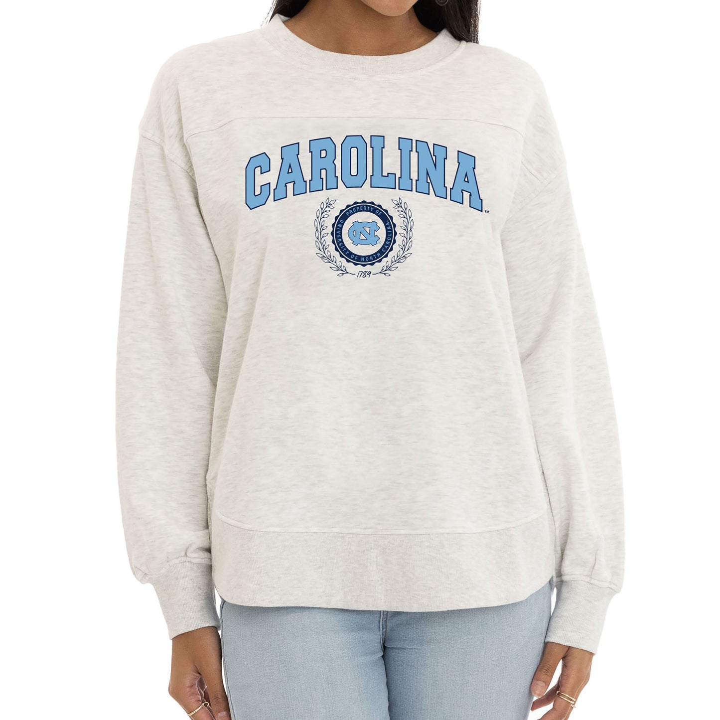 Women's Ash North Carolina Tar Heels Yvette Pullover Sweatshirt
