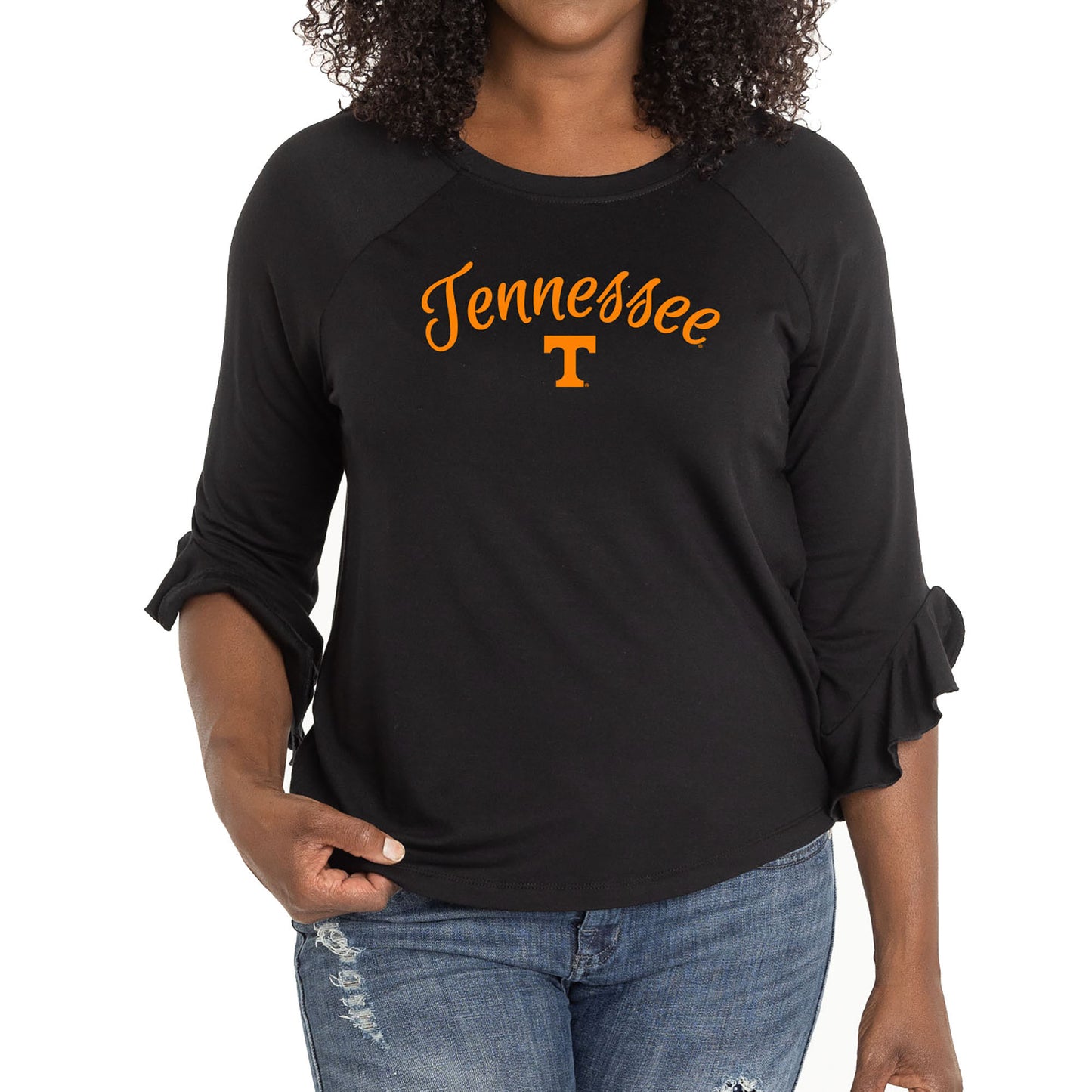 Women's Black Tennessee Volunteers Renata 3/4-Sleeve T-Shirt