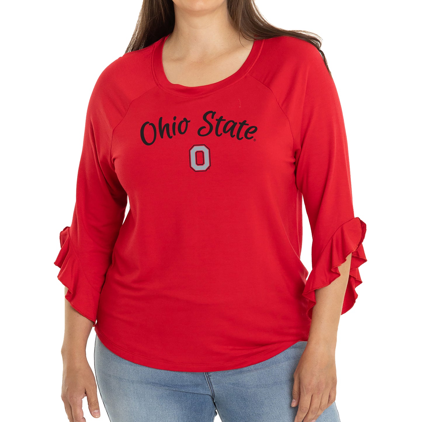 Women's Scarlet Ohio State Buckeyes Renata 3/4-Sleeve T-Shirt