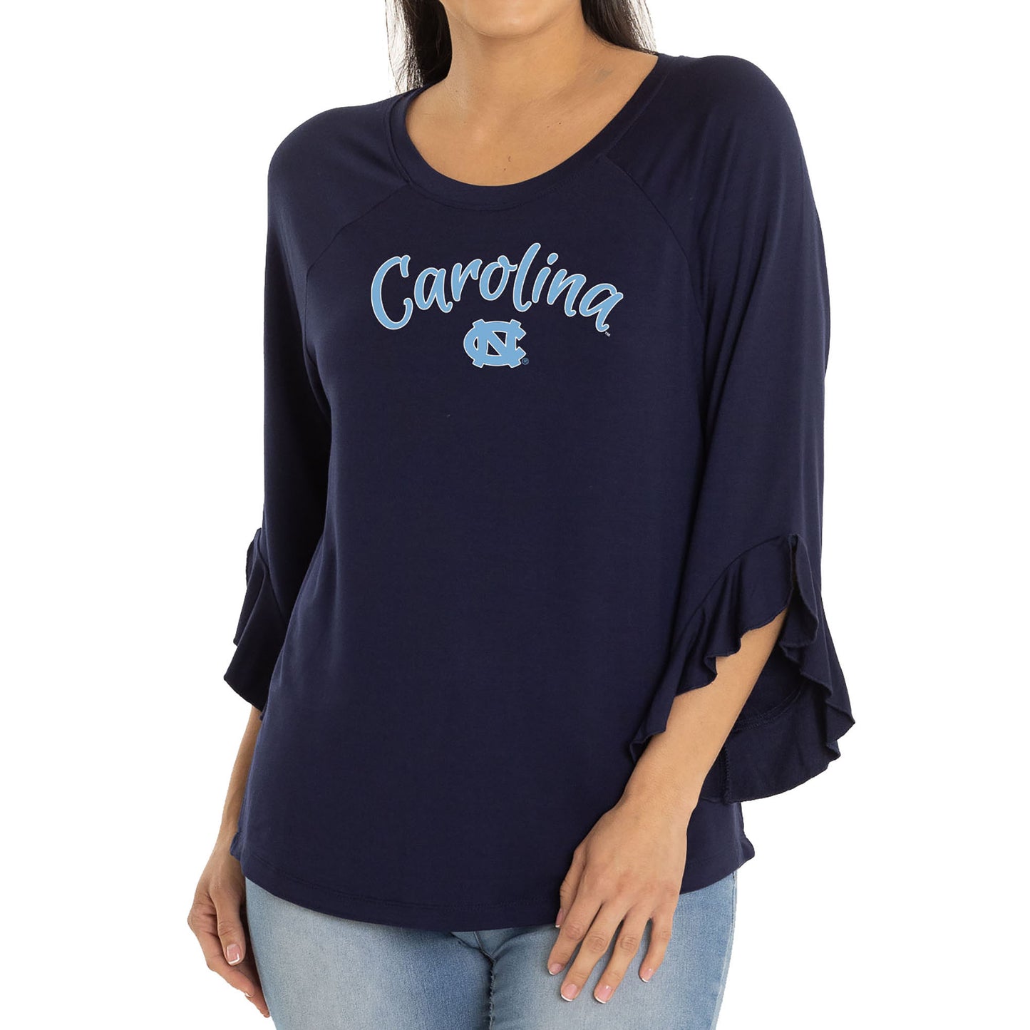 Women's Navy North Carolina Tar Heels Renata 3/4-Sleeve T-Shirt