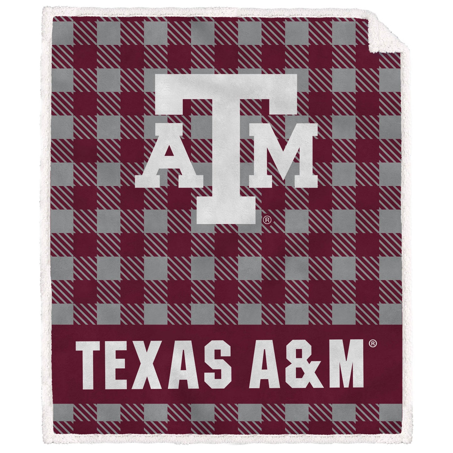 Texas A&M Aggies 50" x 60" Buffalo Check Royal Plush Sherpa Blanket