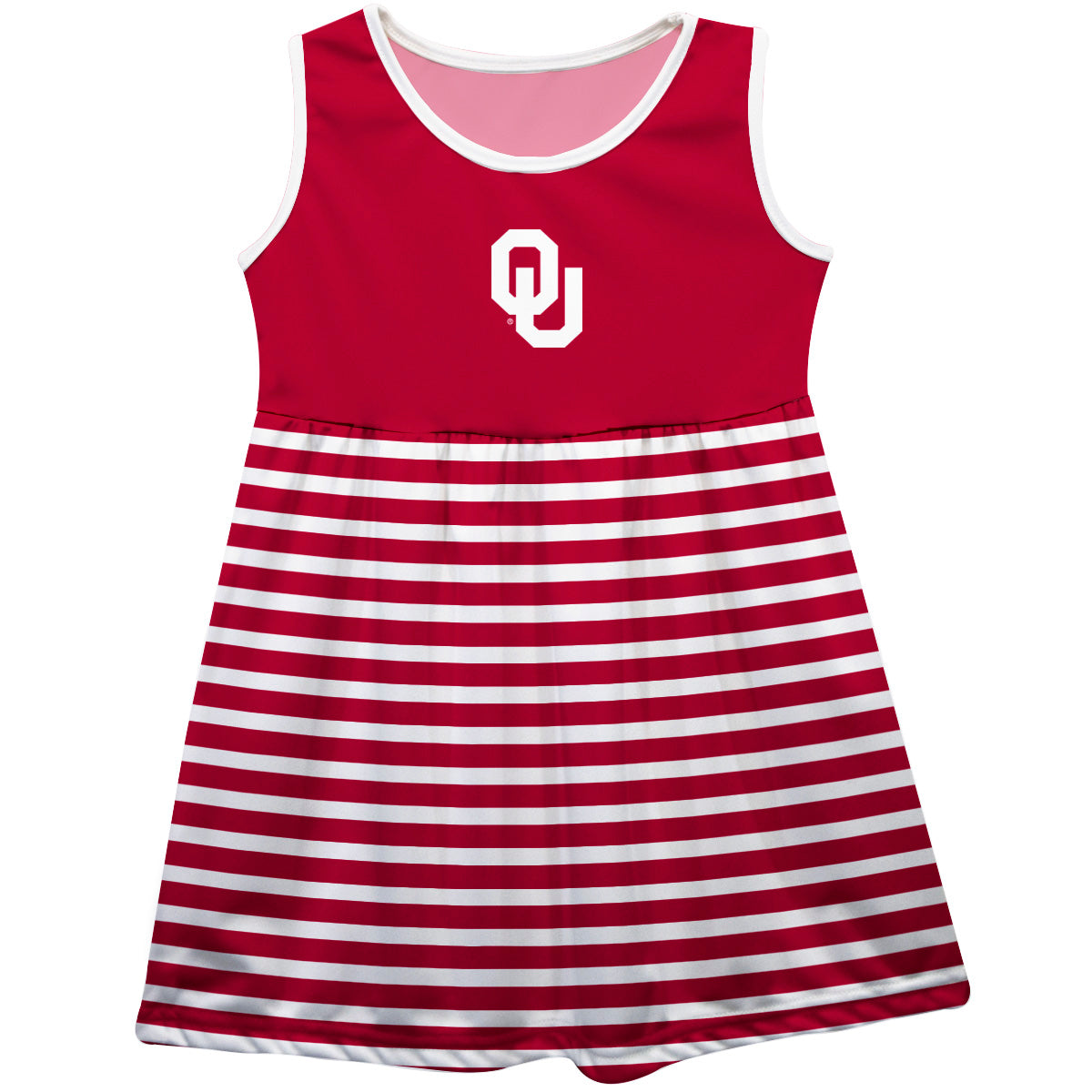 Girls Toddler Vive La Fete Crimson Oklahoma Sooners Striped Tank Top Dress