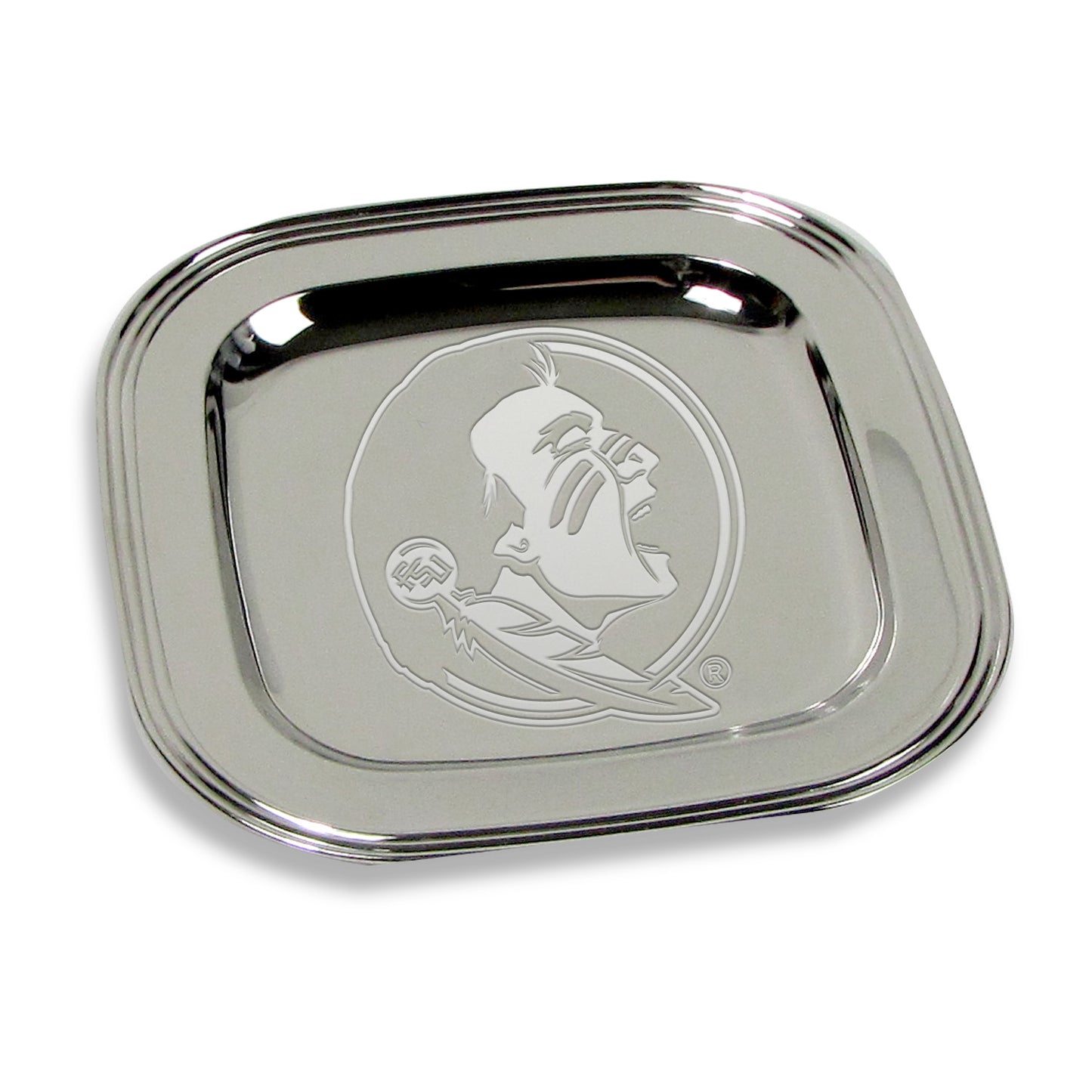Florida State Seminoles 8" x 8" Silver Plated Serving Tray