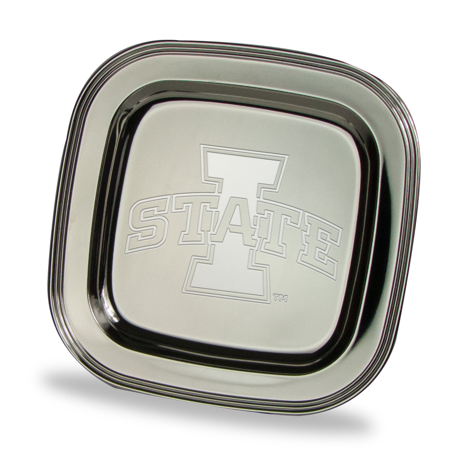 Iowa State Cyclones 11.5" x 11.5" Elegant Silver Plated Square Tray