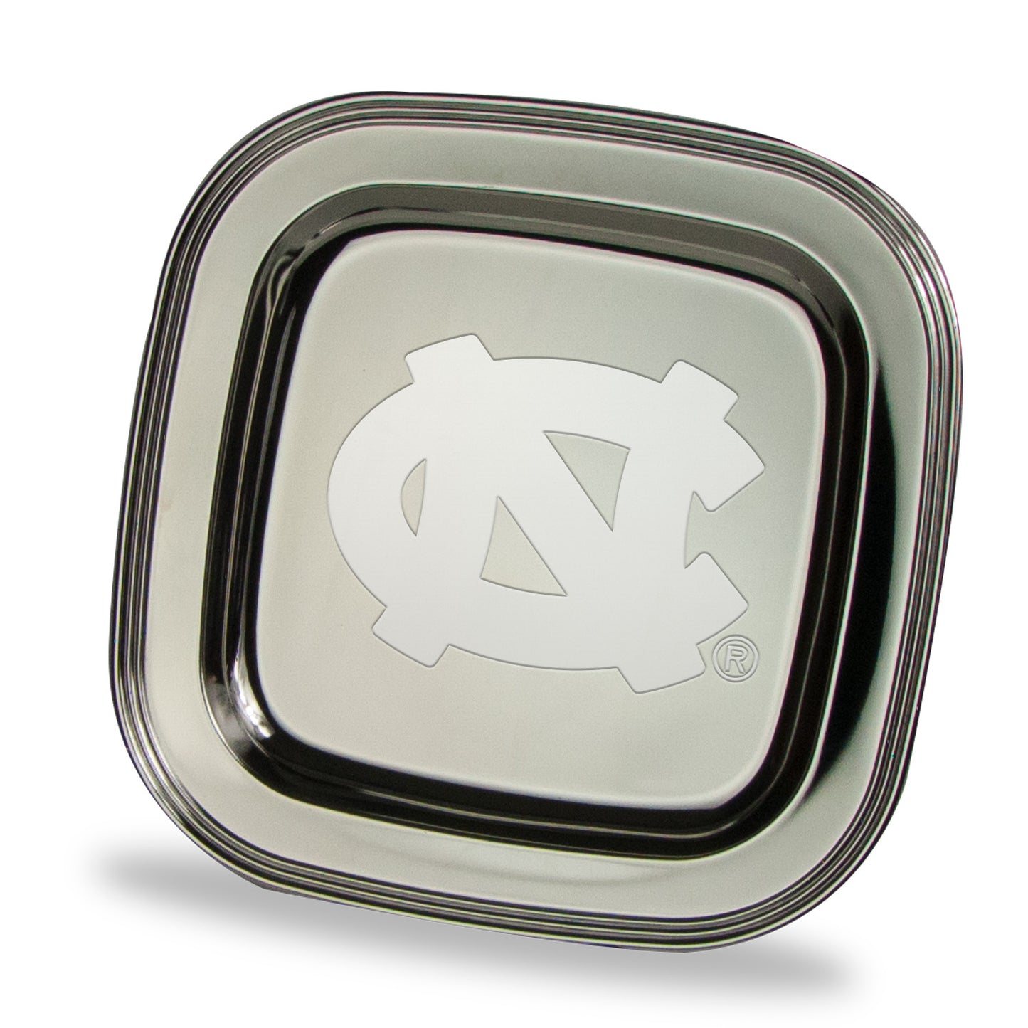 North Carolina Tar Heels 11.5" x 11.5" Elegant Silver Plated Square Tray