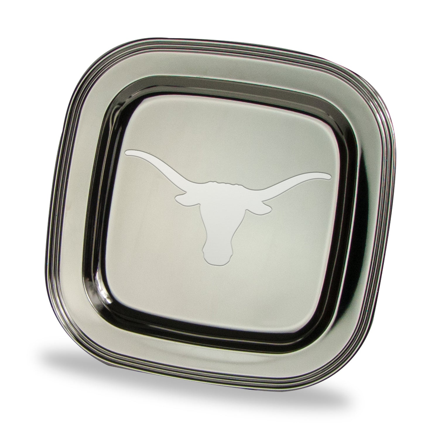 Texas Longhorns 11.5" x 11.5" Elegant Silver Plated Square Tray