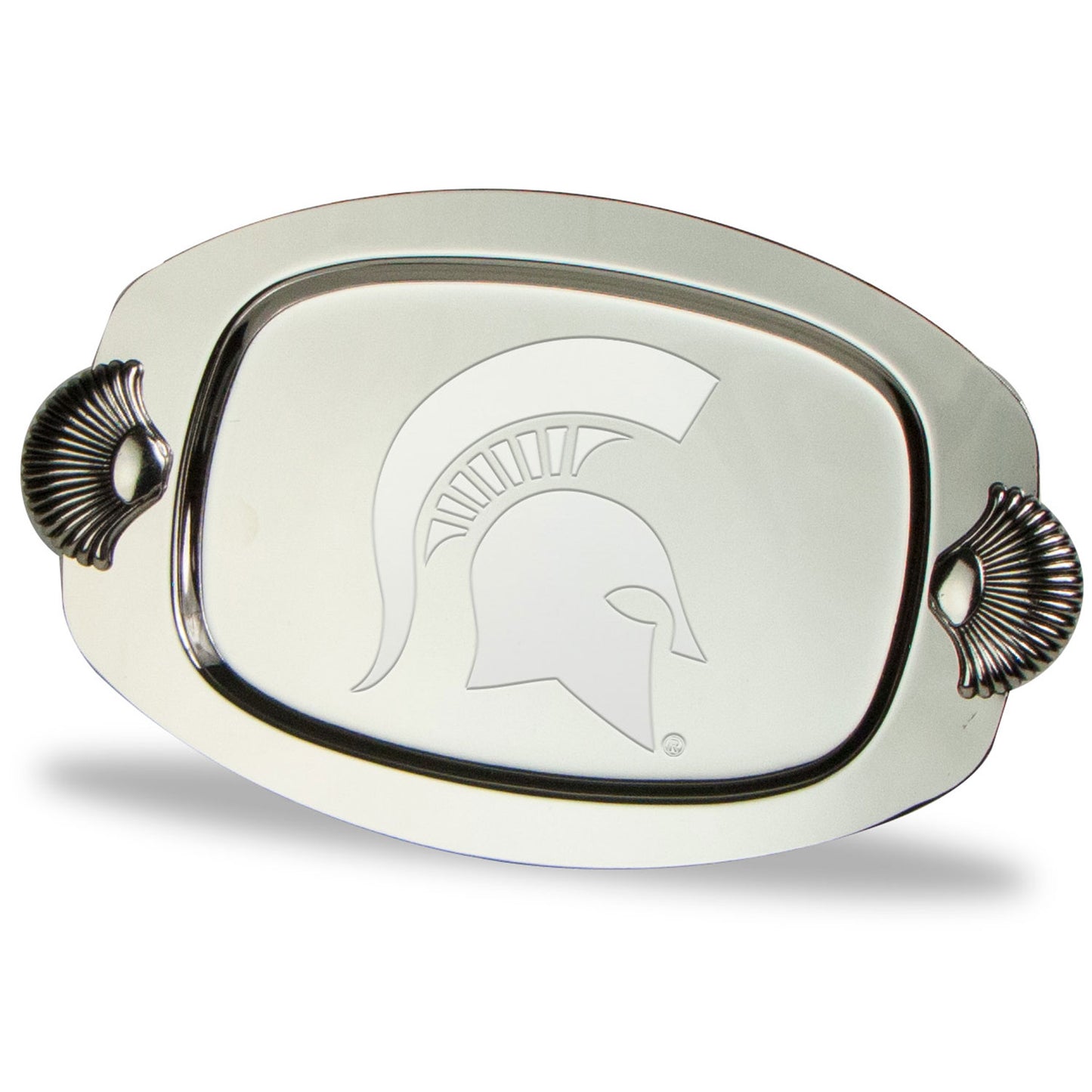 Michigan State Spartans 7" x 4.25" Four-Piece Silver Plated Tray Set