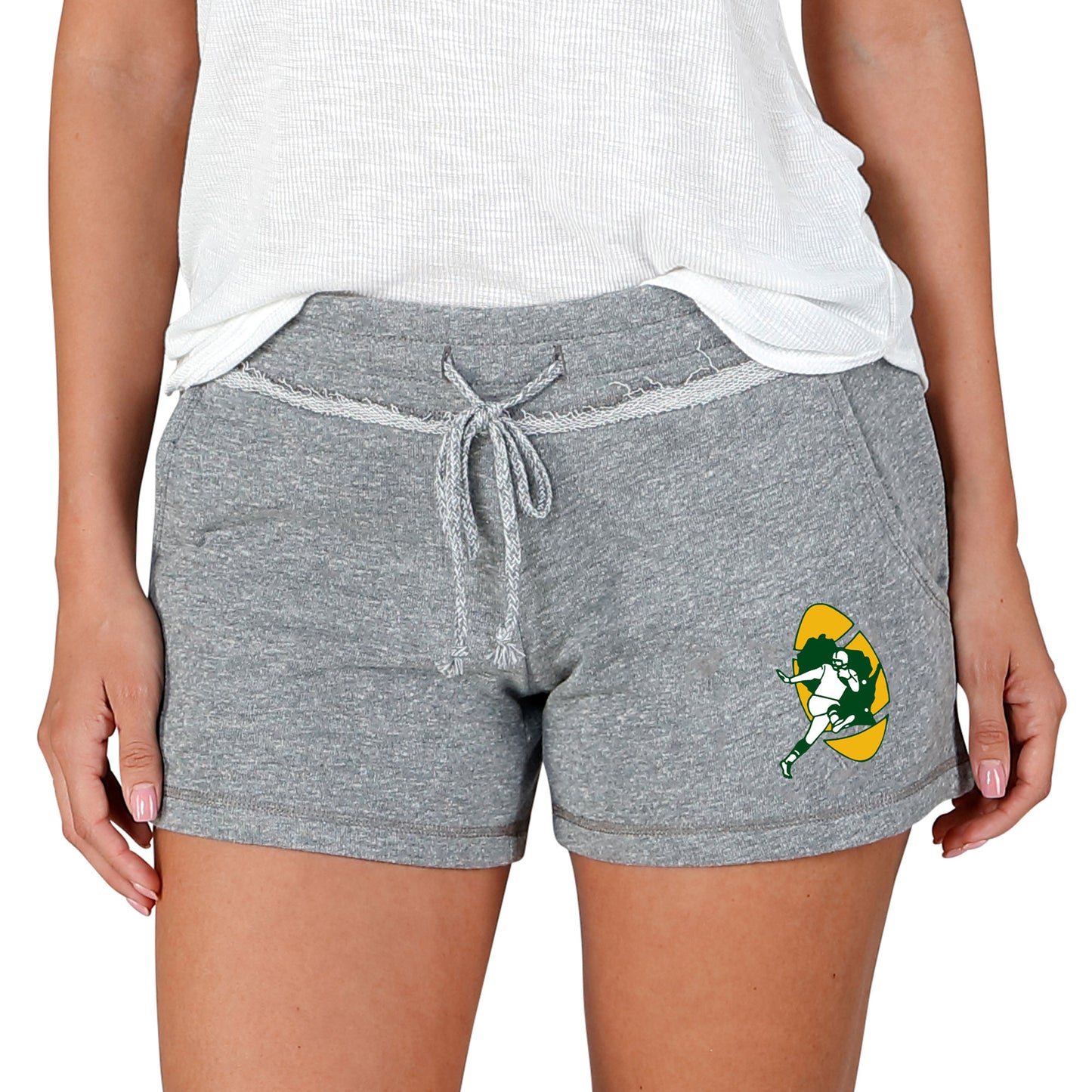 Women's Concepts Sport Gray Green Bay Packers Mainstream Terry Lounge Shorts