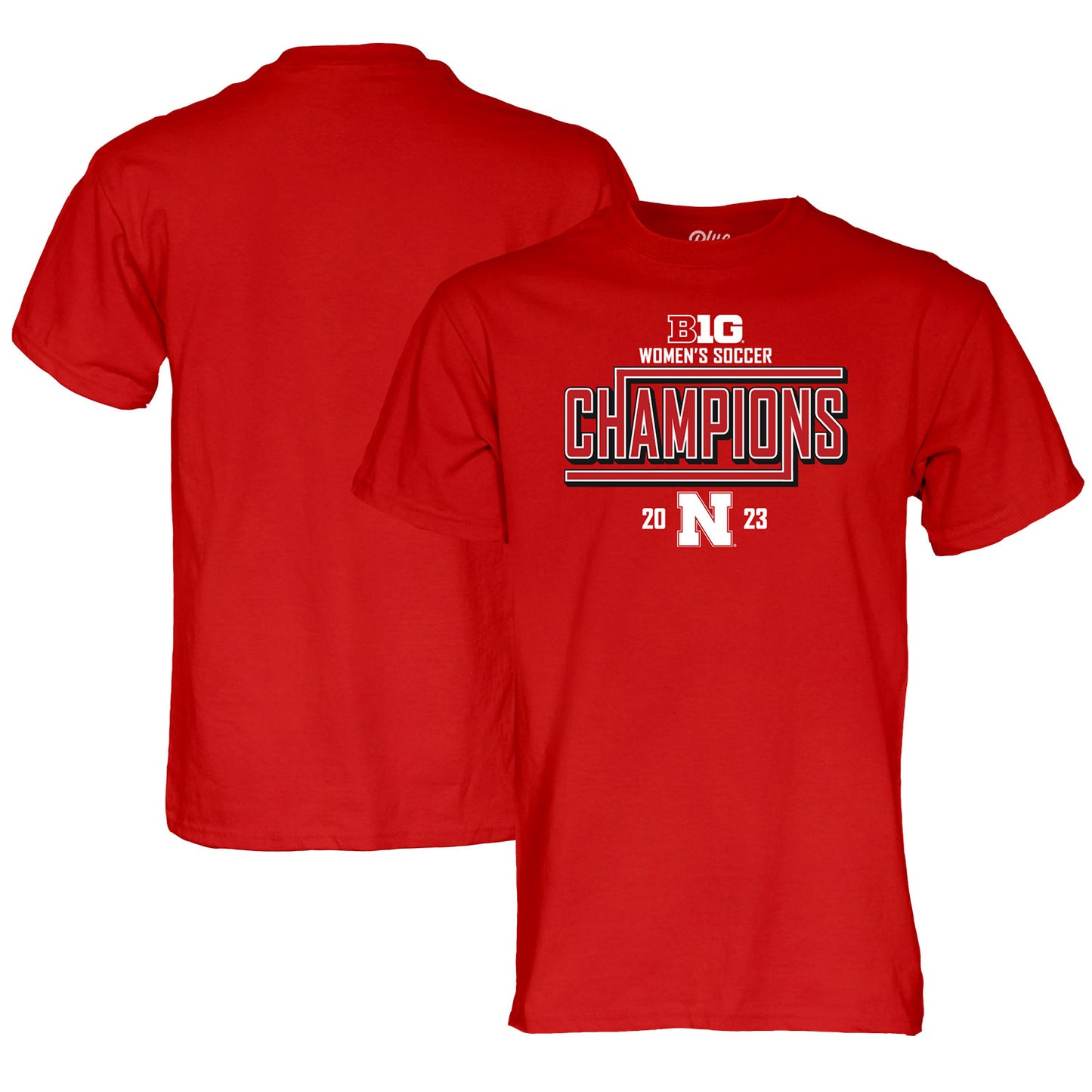 Unisex Blue 84 Scarlet Nebraska Huskers 2023 Big Ten Women's Soccer Regular Season Champions Locker Room T-Shirt