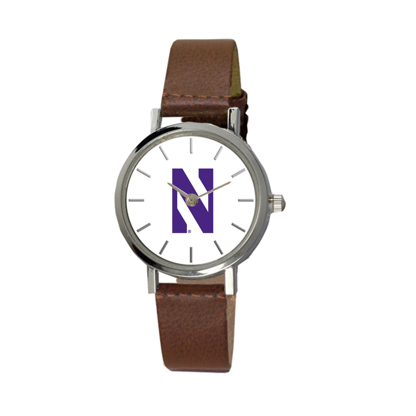 Women's Brown Northwestern Wildcats Plexus Leather Watch