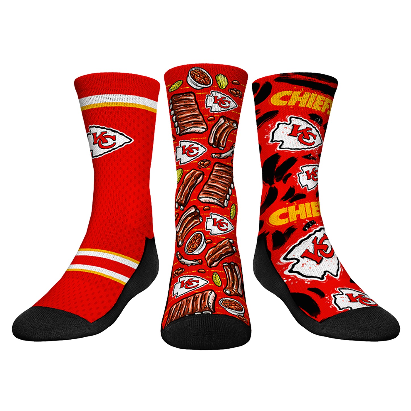 Youth Rock Em Socks Kansas City Chiefs Fan Favorite Three-Pack Crew Sock Set