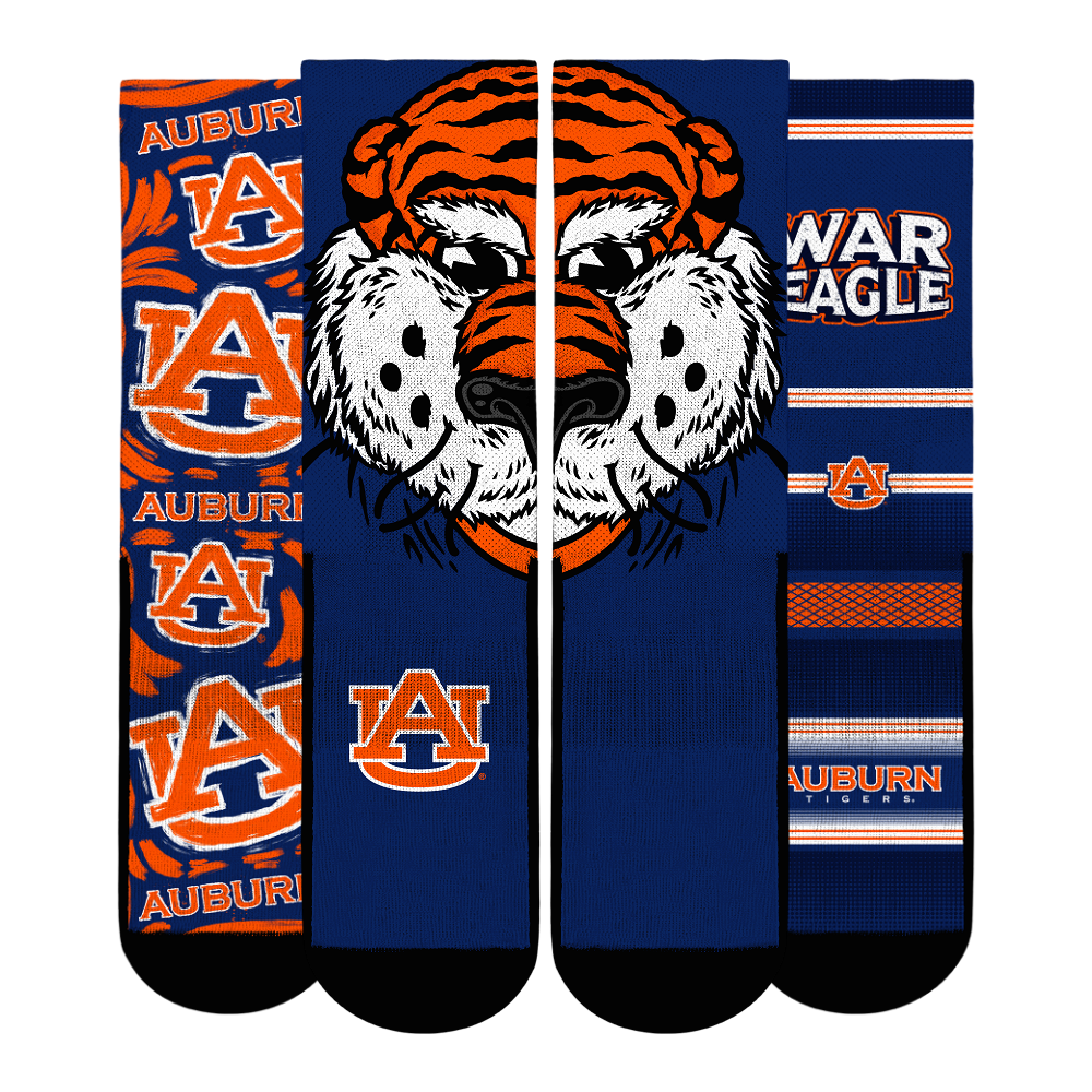 Unisex Rock Em Socks Auburn Tigers Fan Favorite Three-Pack Crew Sock Set