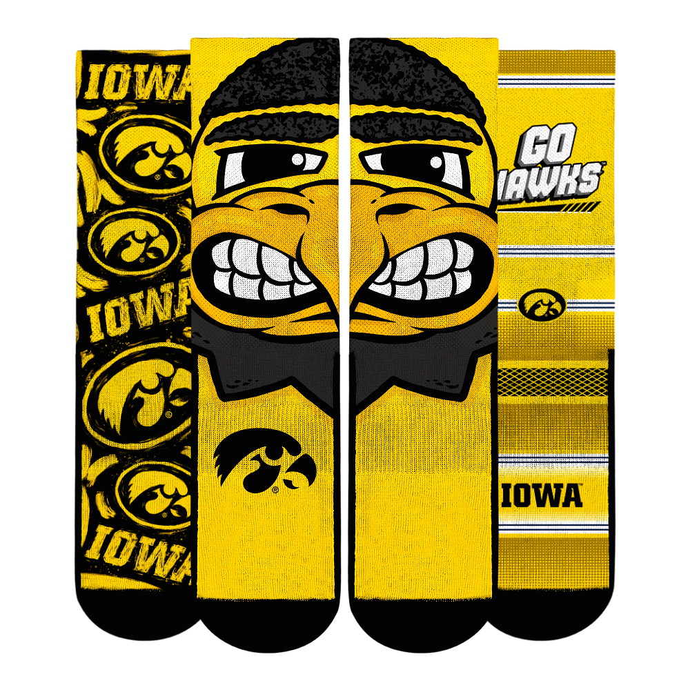 Unisex Rock Em Socks Iowa Hawkeyes Fan Favorite Three-Pack Crew Sock Set