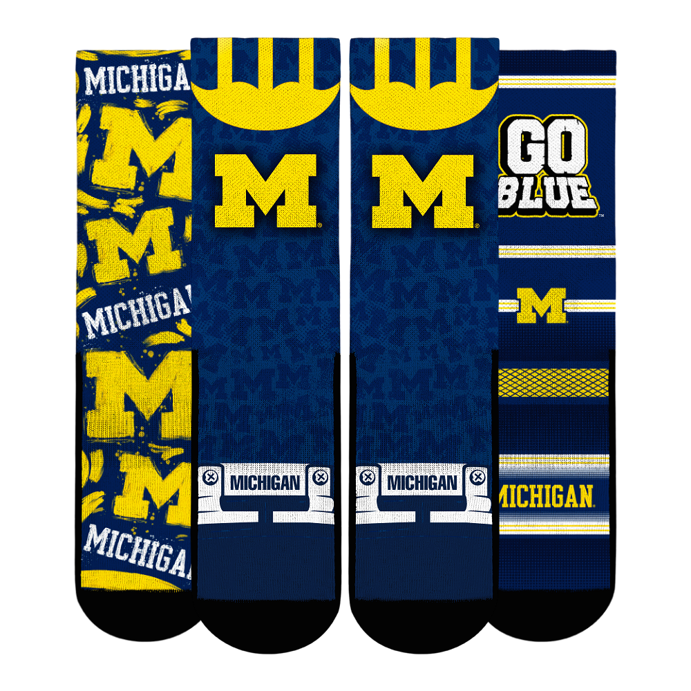 Unisex Rock Em Socks Michigan Wolverines Fan Favorite Three-Pack Crew Sock Set