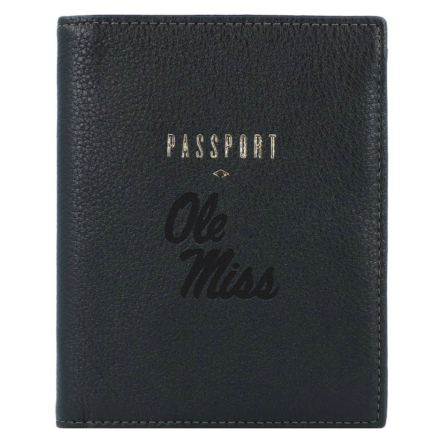 Fossil Black Ole Miss Rebels Travel RFID Passport Case