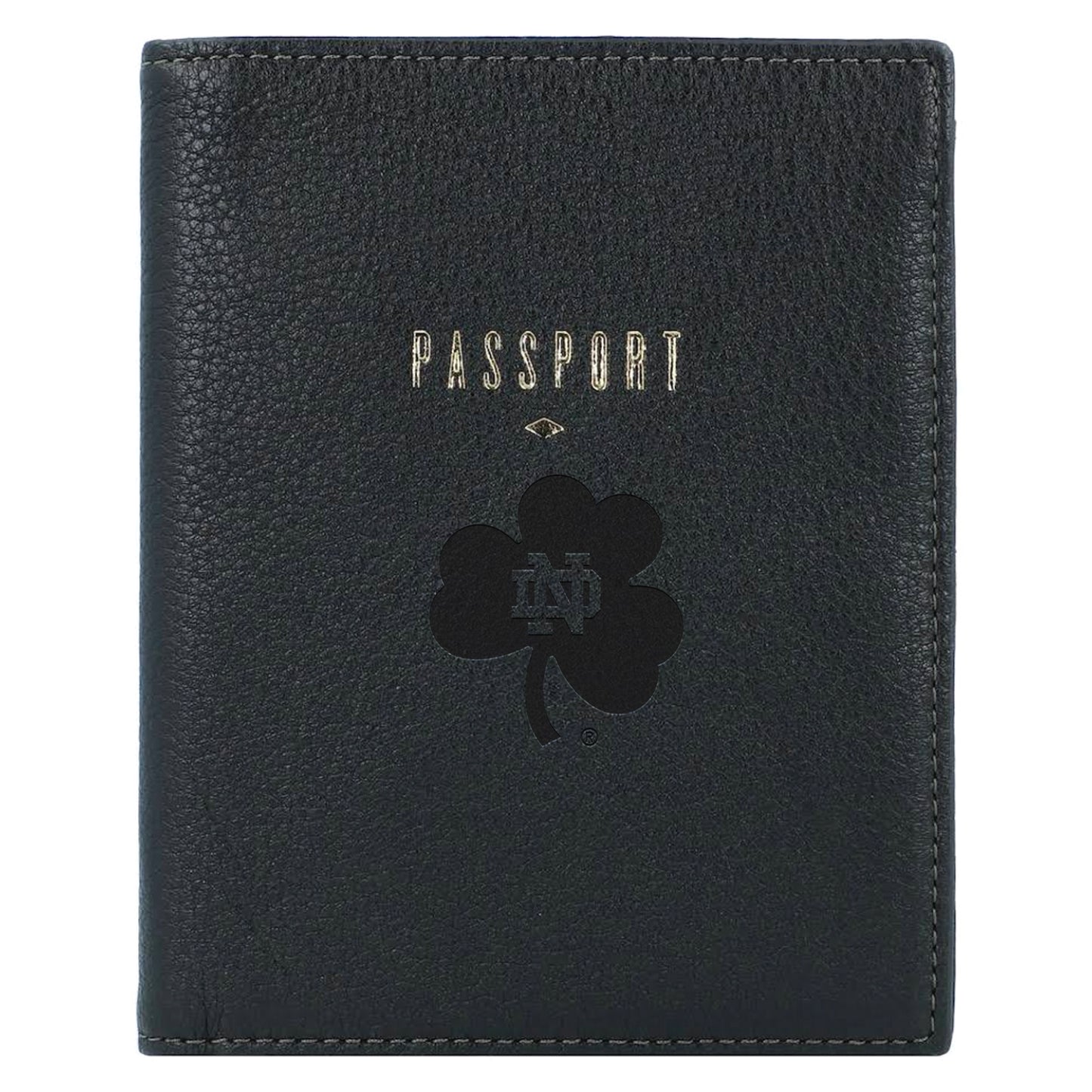 Fossil Black Notre Dame Fighting Irish Travel RFID Passport Case