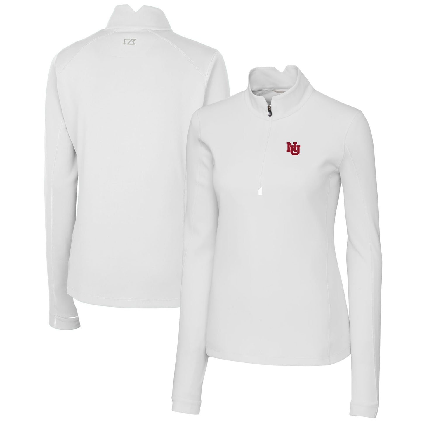 Women's Cutter & Buck White Nebraska Huskers Traverse Stretch Quarter-Zip Pullover Top