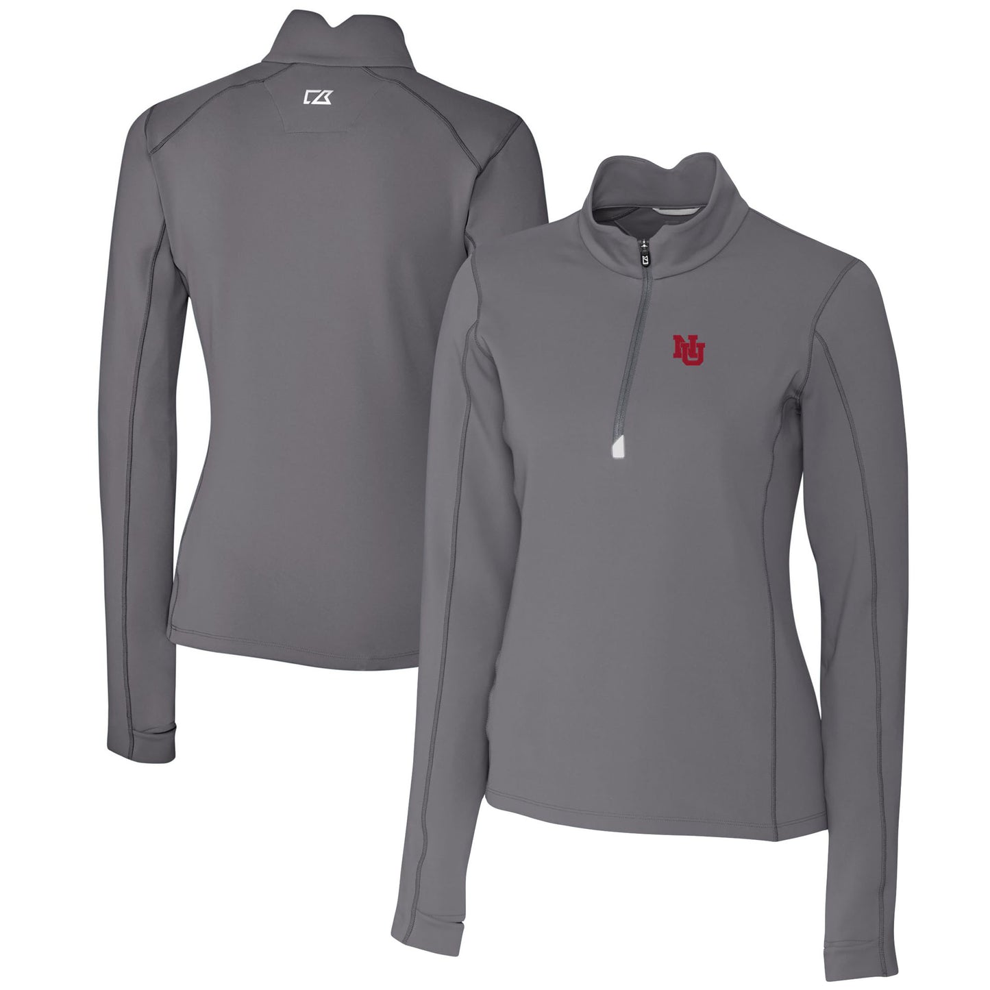 Women's Cutter & Buck Gray Nebraska Huskers Traverse Stretch Quarter-Zip Pullover Top