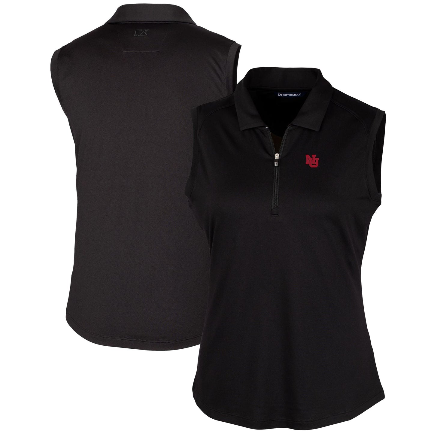 Women's Cutter & Buck Black Nebraska Huskers DryTec Forge Stretch Sleeveless Polo
