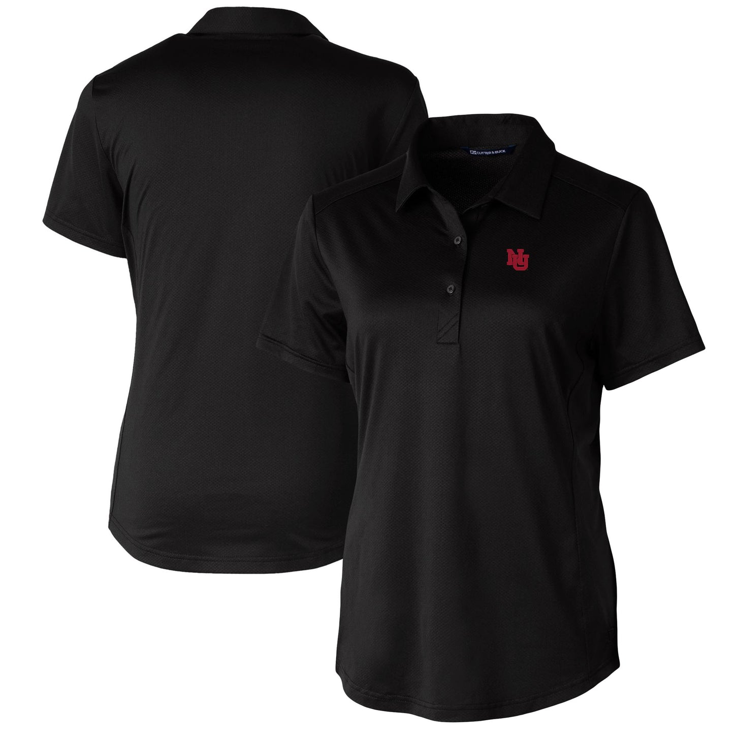 Women's Cutter & Buck Black Nebraska Huskers DryTec Prospect Textured Stretch Polo