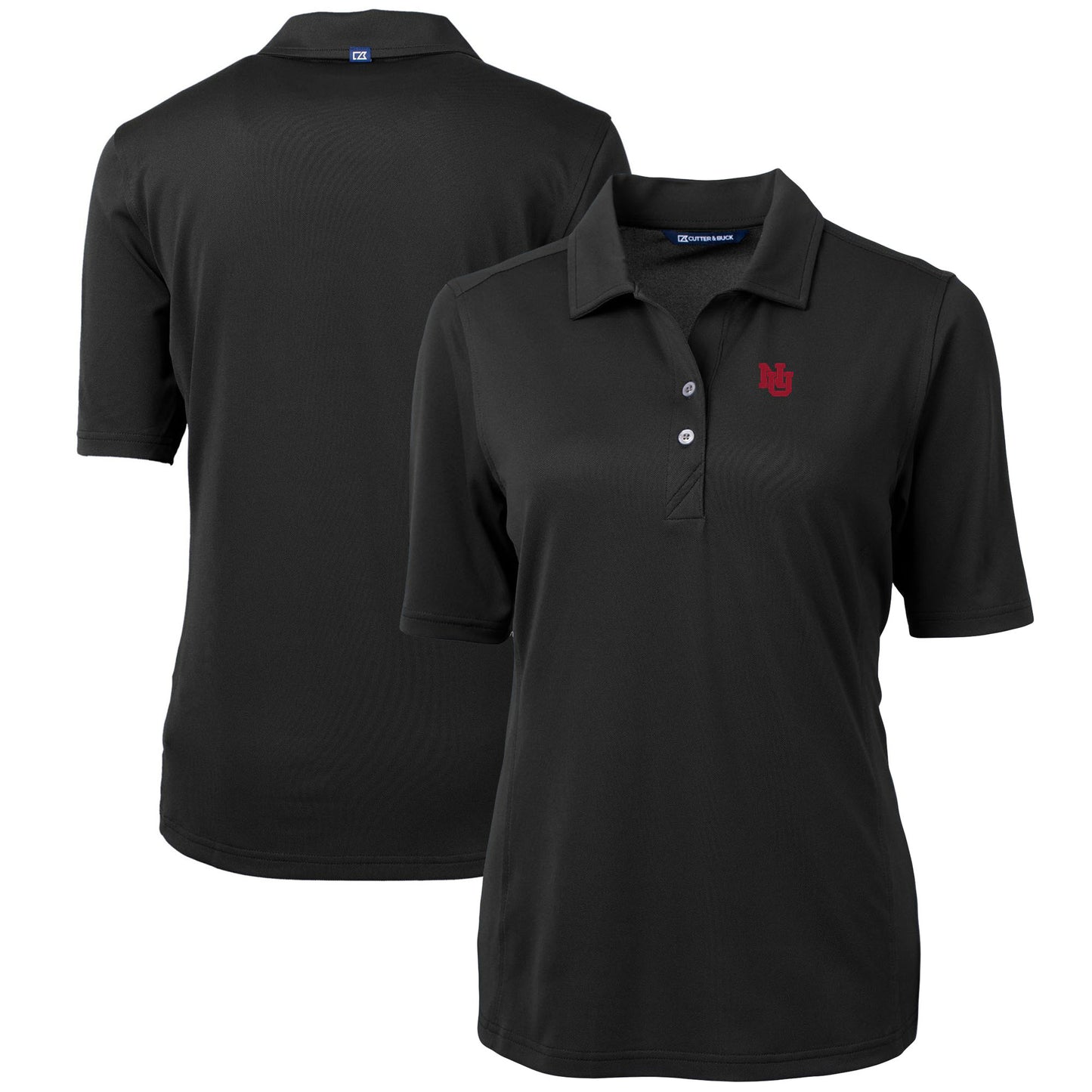Women's Cutter & Buck Black Nebraska Huskers Virtue Eco Pique Recycled Polo