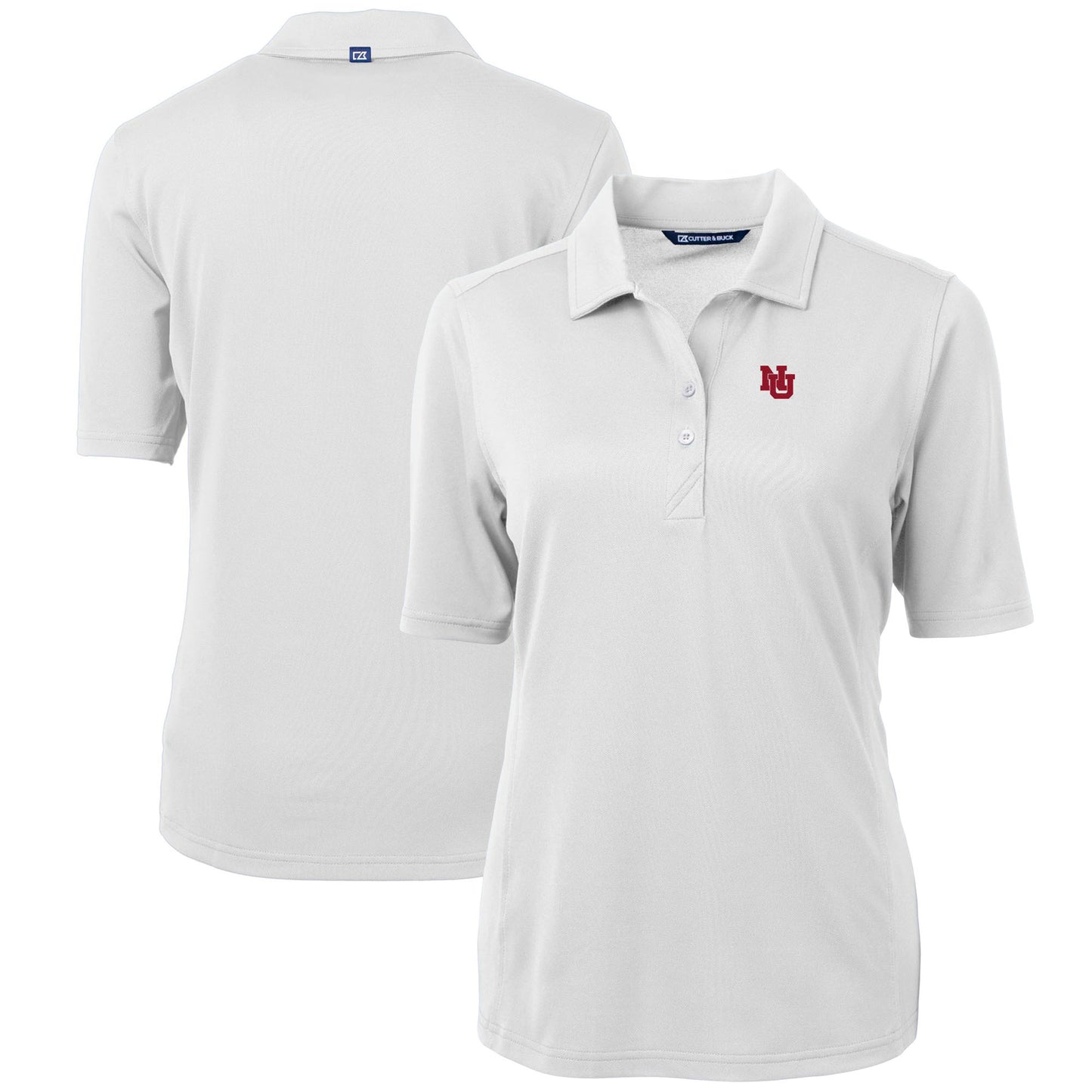 Women's Cutter & Buck White Nebraska Huskers Virtue Eco Pique Recycled Polo