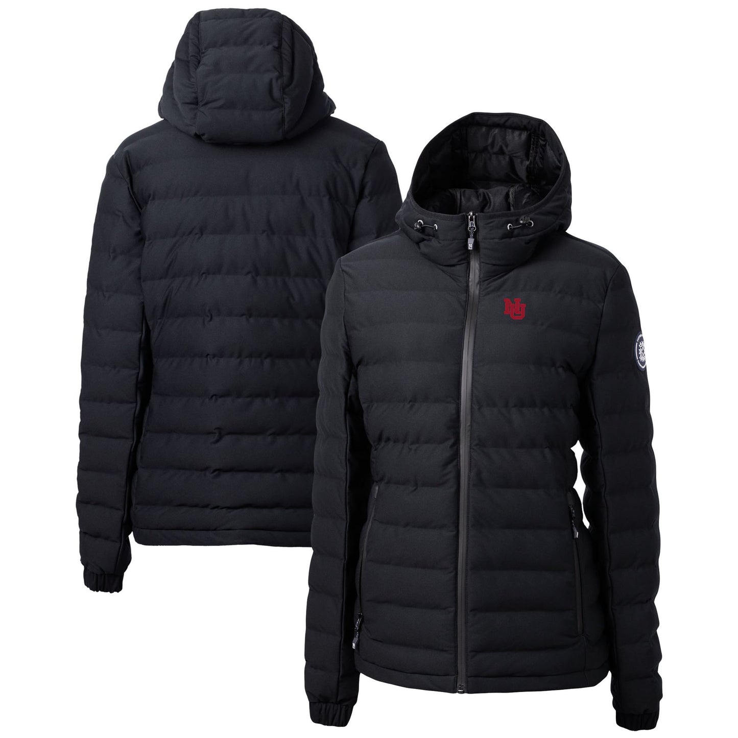 Women's Cutter & Buck Black Nebraska Huskers Ridge Repreve Eco Insulated Full-Zip Puffer Jacket