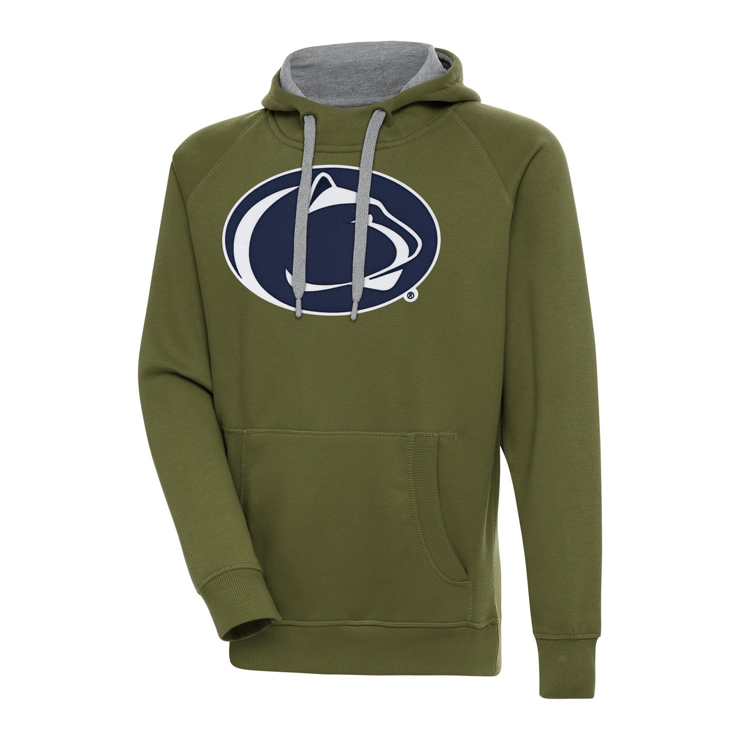 Men's Antigua Olive Penn State Nittany Lions Victory Raglan Pullover Hoodie