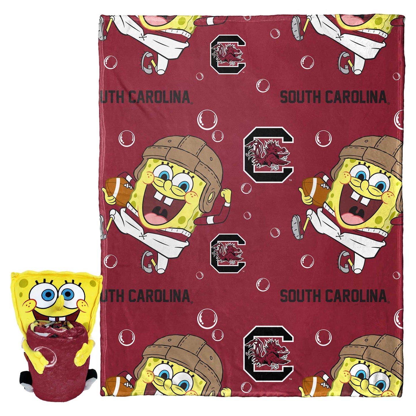 The Northwest Group South Carolina Gamecocks Spongebob Squarepants Hugger Blanket
