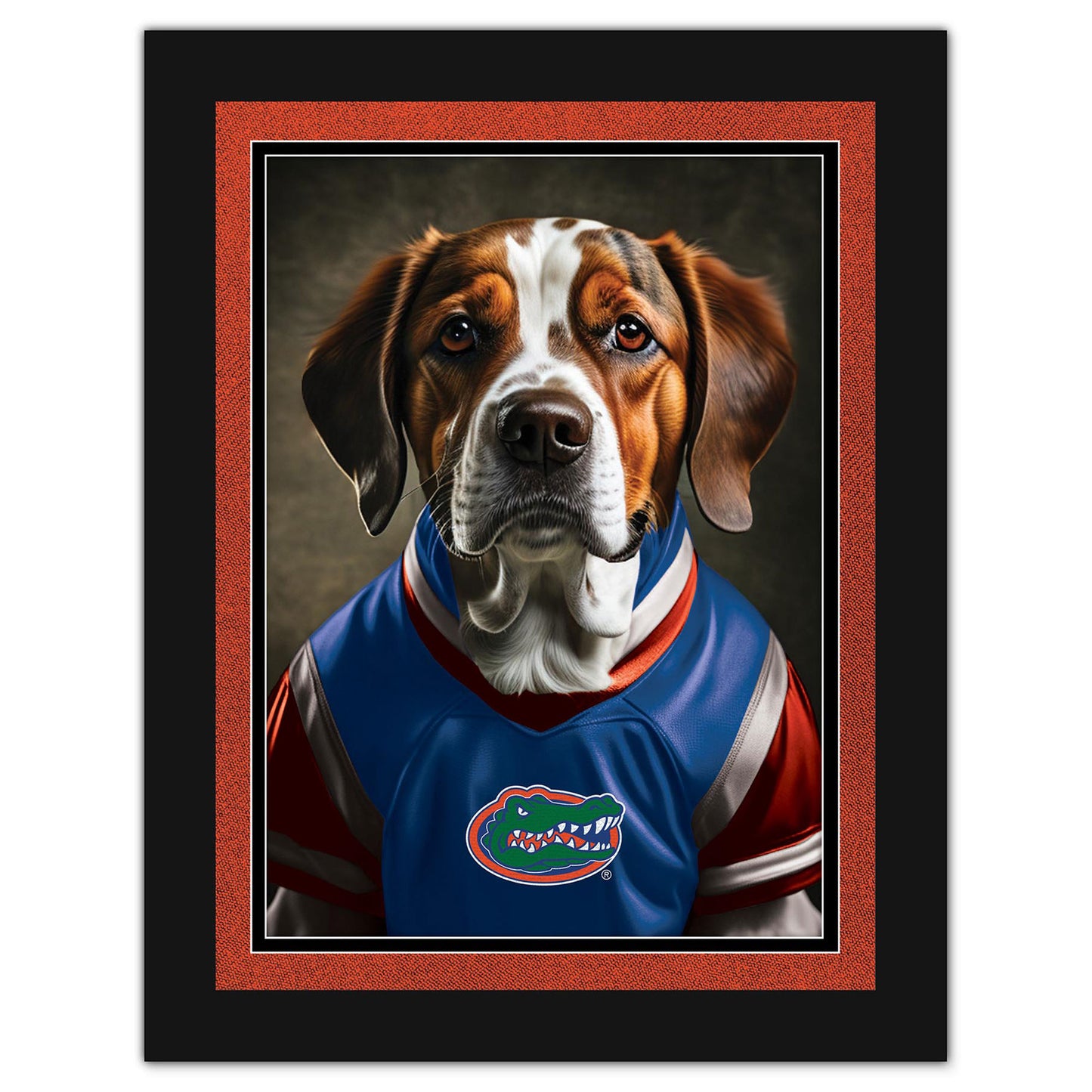 Florida Gators 12'' x 16'' Framed Dog In Jersey Print