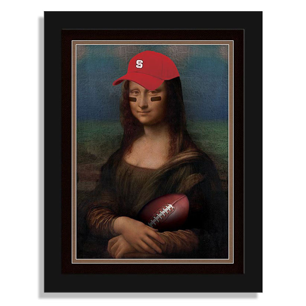NC State Wolfpack 12" x 16" Mona Lisa Fan Framed Fine Art Print