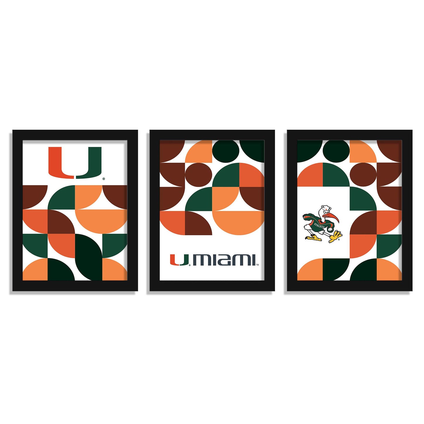 Miami Hurricanes 12" x 16" Framed Minimalist Print Set