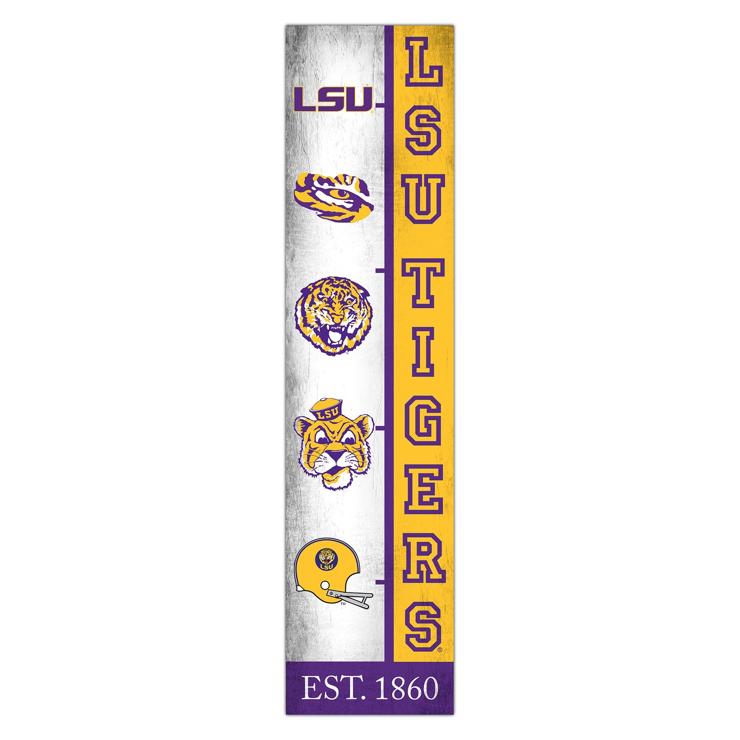 LSU Tigers 6" x 24" Progression Wood Sign
