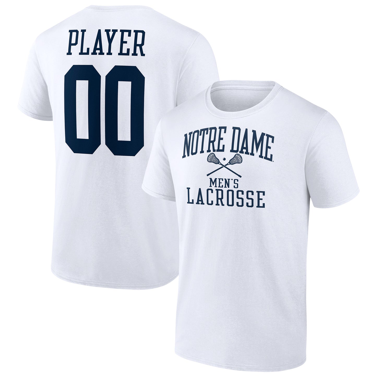 Men's White Notre Dame Fighting Irish Men's Lacrosse Pick-A-Player NIL Gameday Tradition T-Shirt