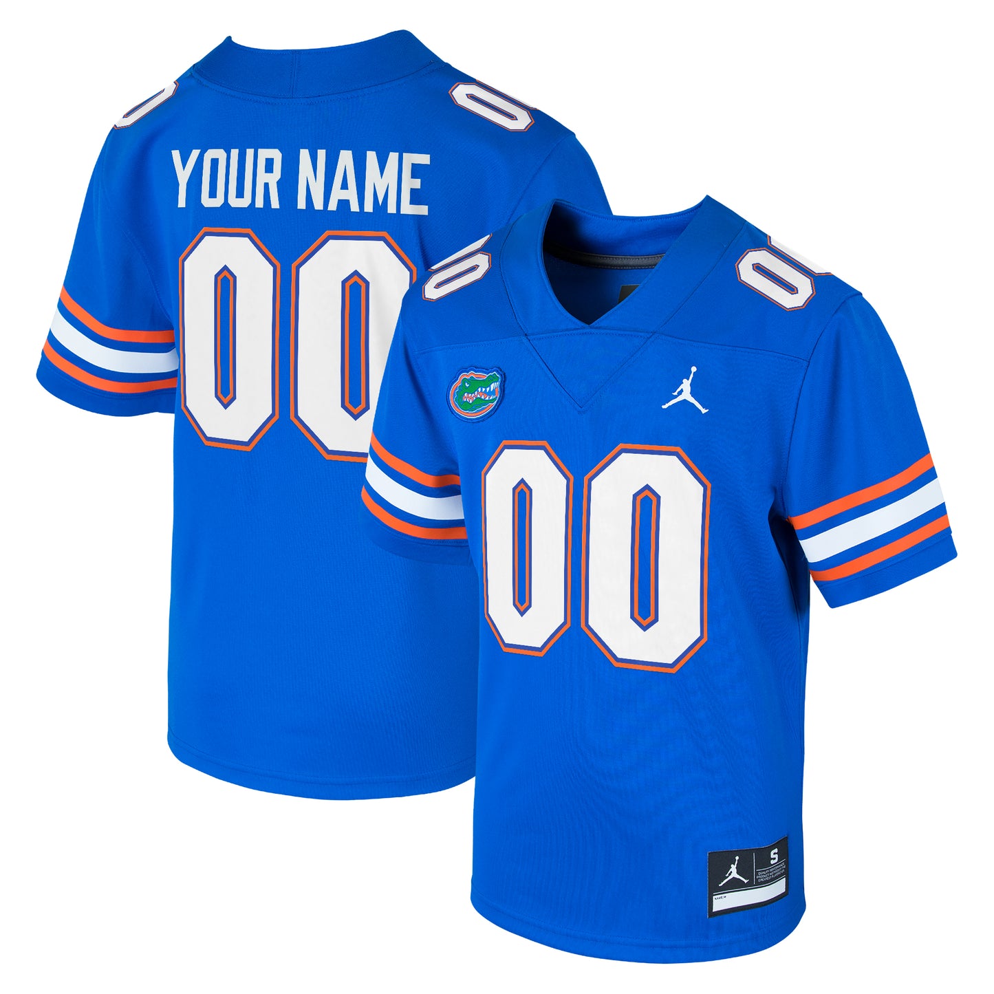 Youth Jordan Brand Royal Florida Gators Custom Football Game Jersey