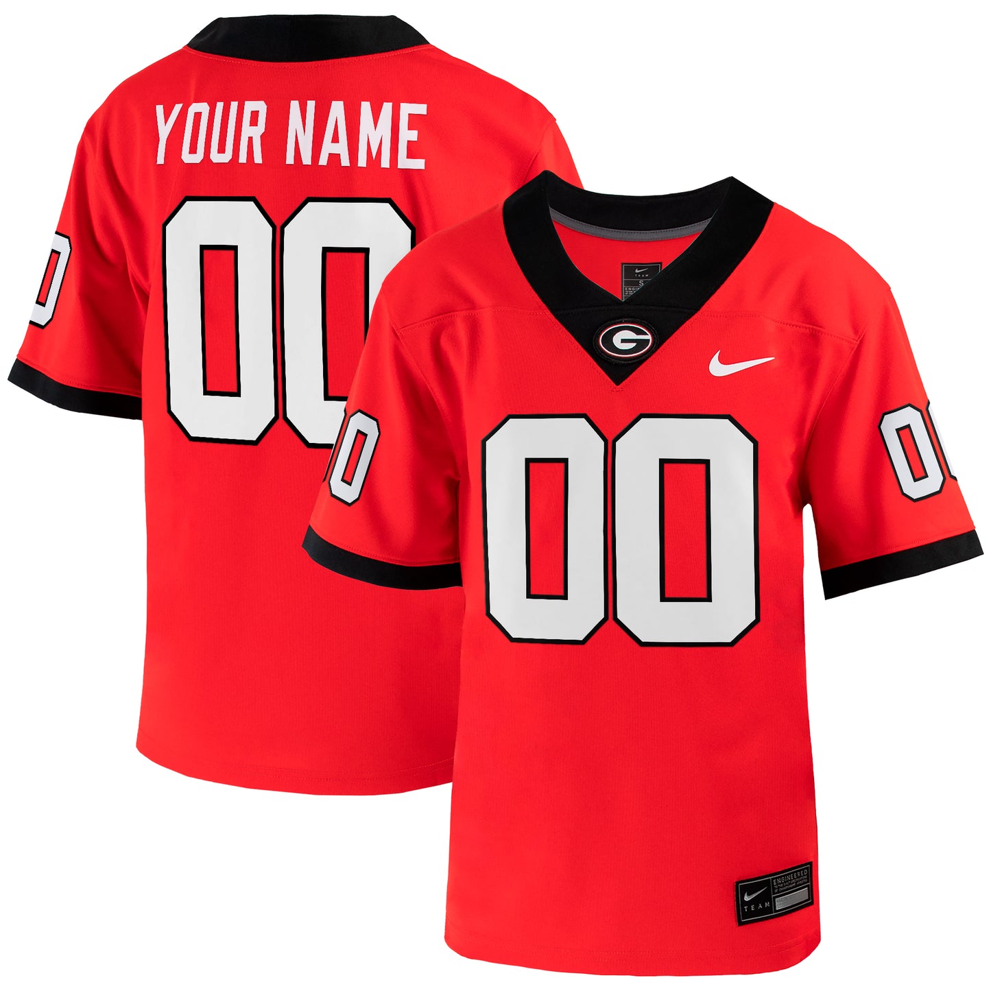 Youth Nike Red Georgia Bulldogs Custom Football Game Jersey