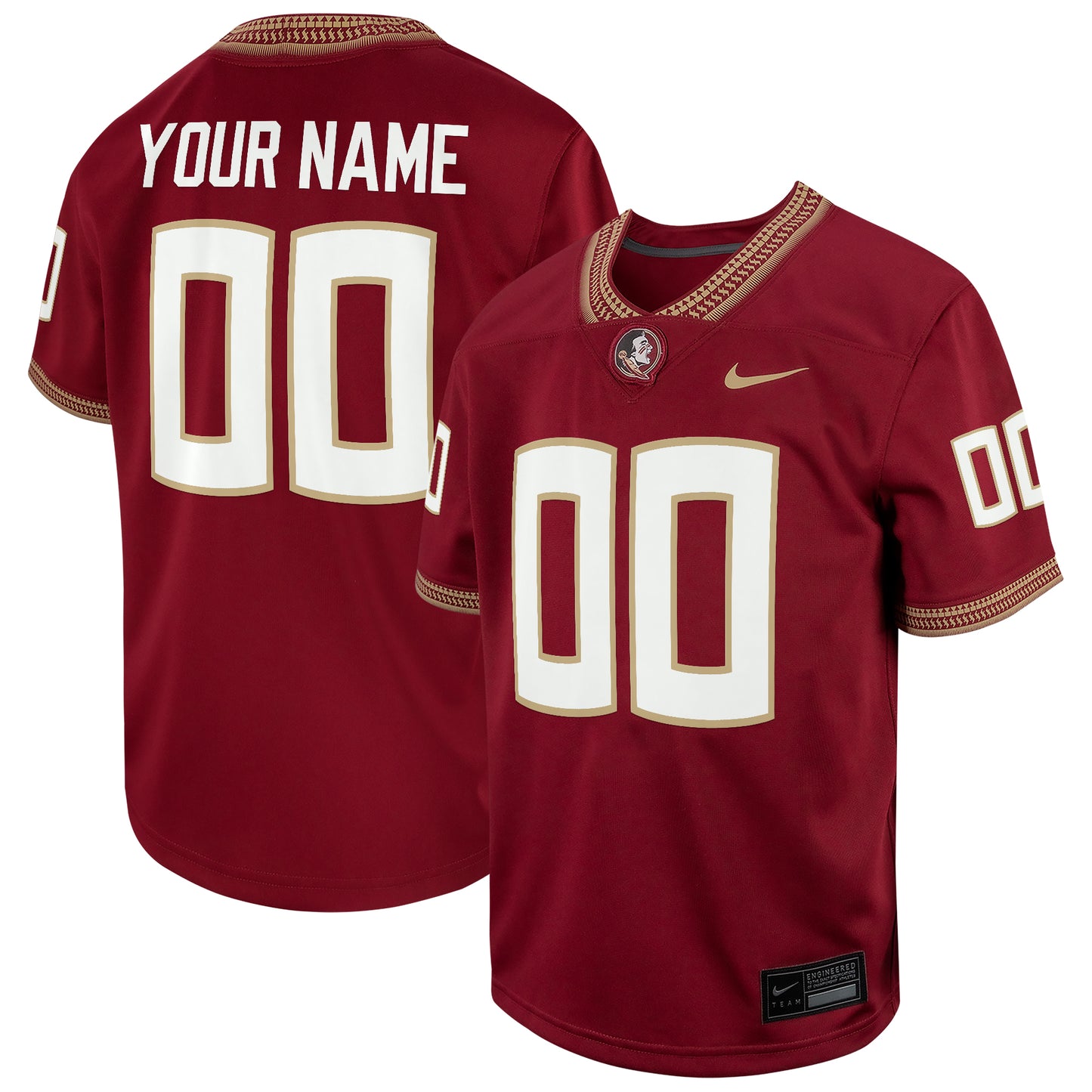 Youth Nike Garnet Florida State Seminoles Custom Replica Football Game Jersey