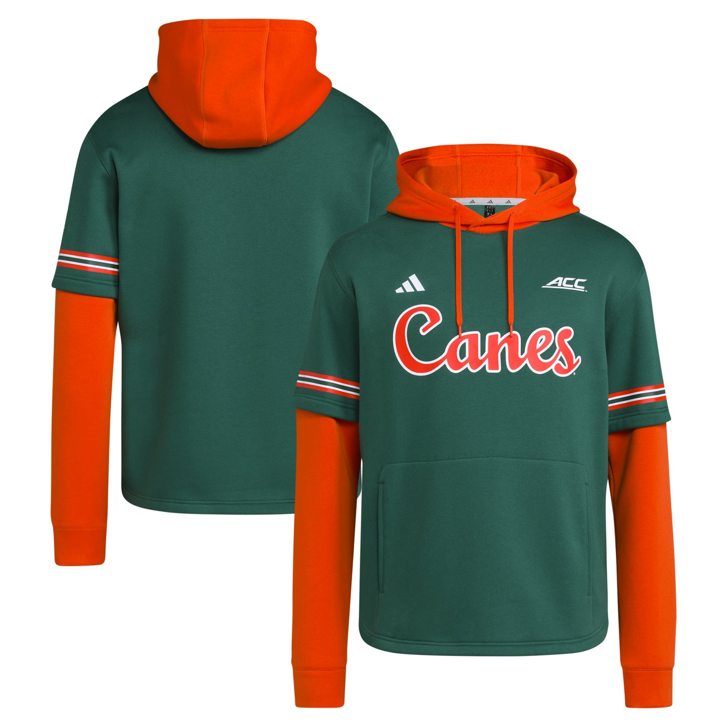 Men's adidas Green Miami Hurricanes Pullover Baseball Jersey Hoodie