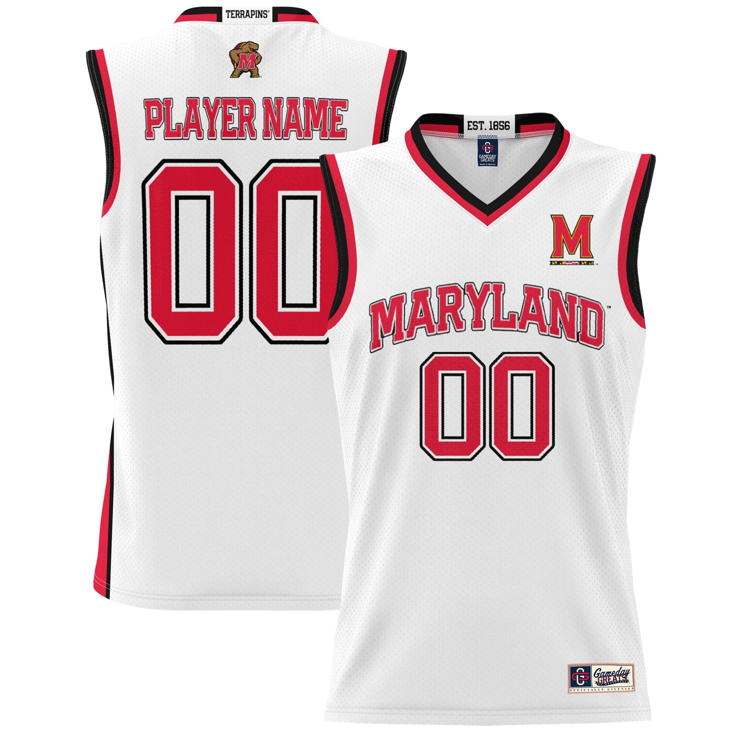 Men's GameDay Greats White Maryland Terrapins NIL Pick-A-Player Basketball Jersey