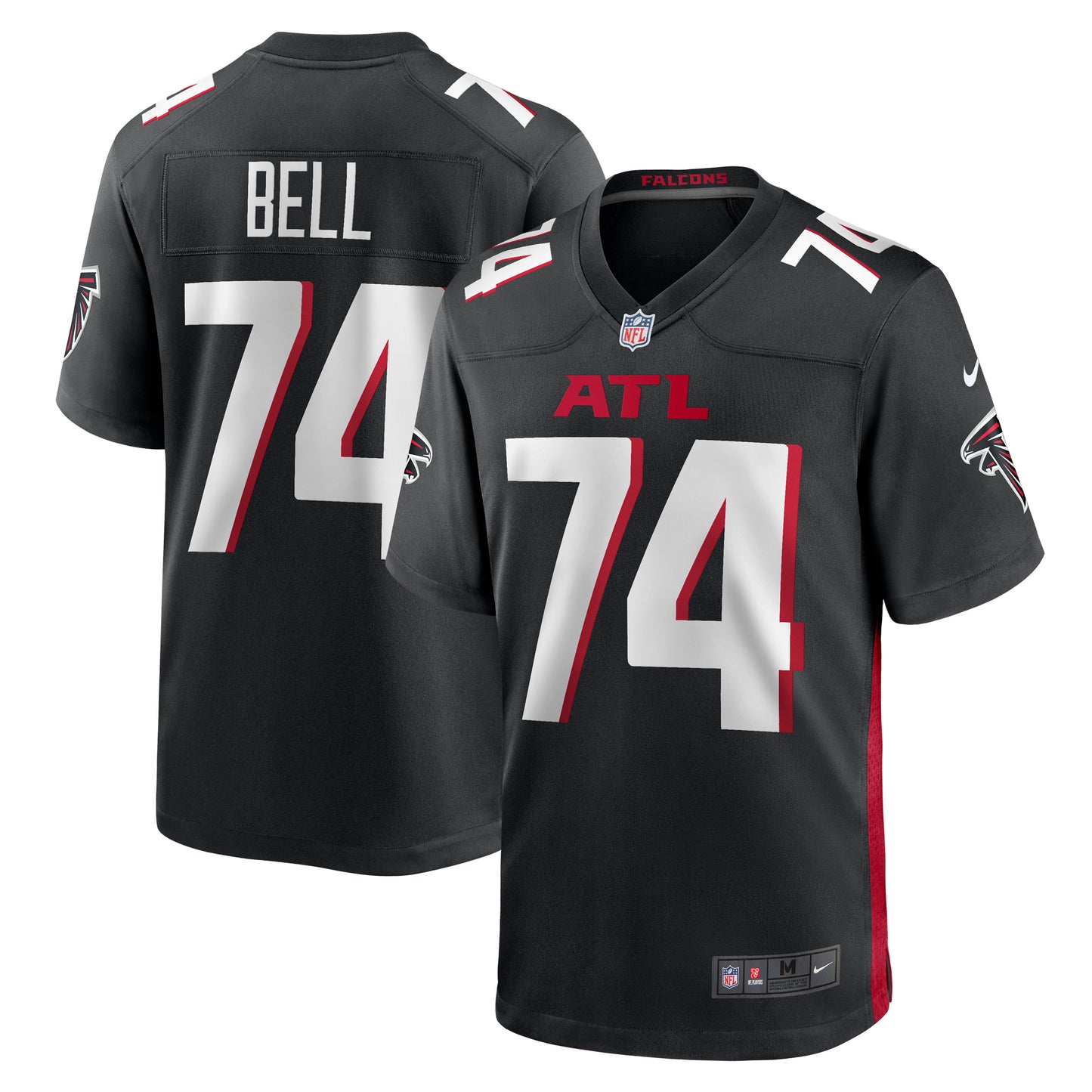 Men's Nike Travis Bell Black Atlanta Falcons Team Game Jersey
