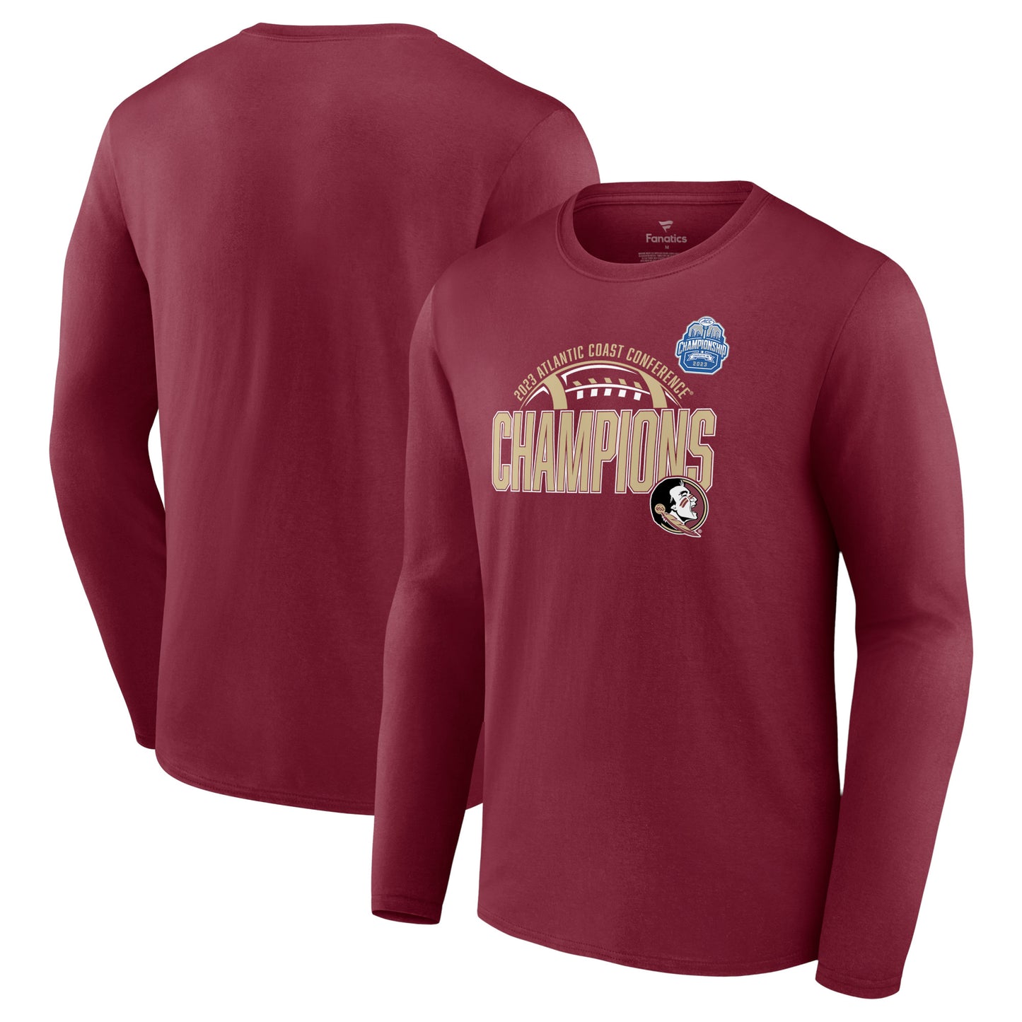 Men's Fanatics Garnet Florida State Seminoles 2023 ACC Football Conference Champions Long Sleeve T-Shirt
