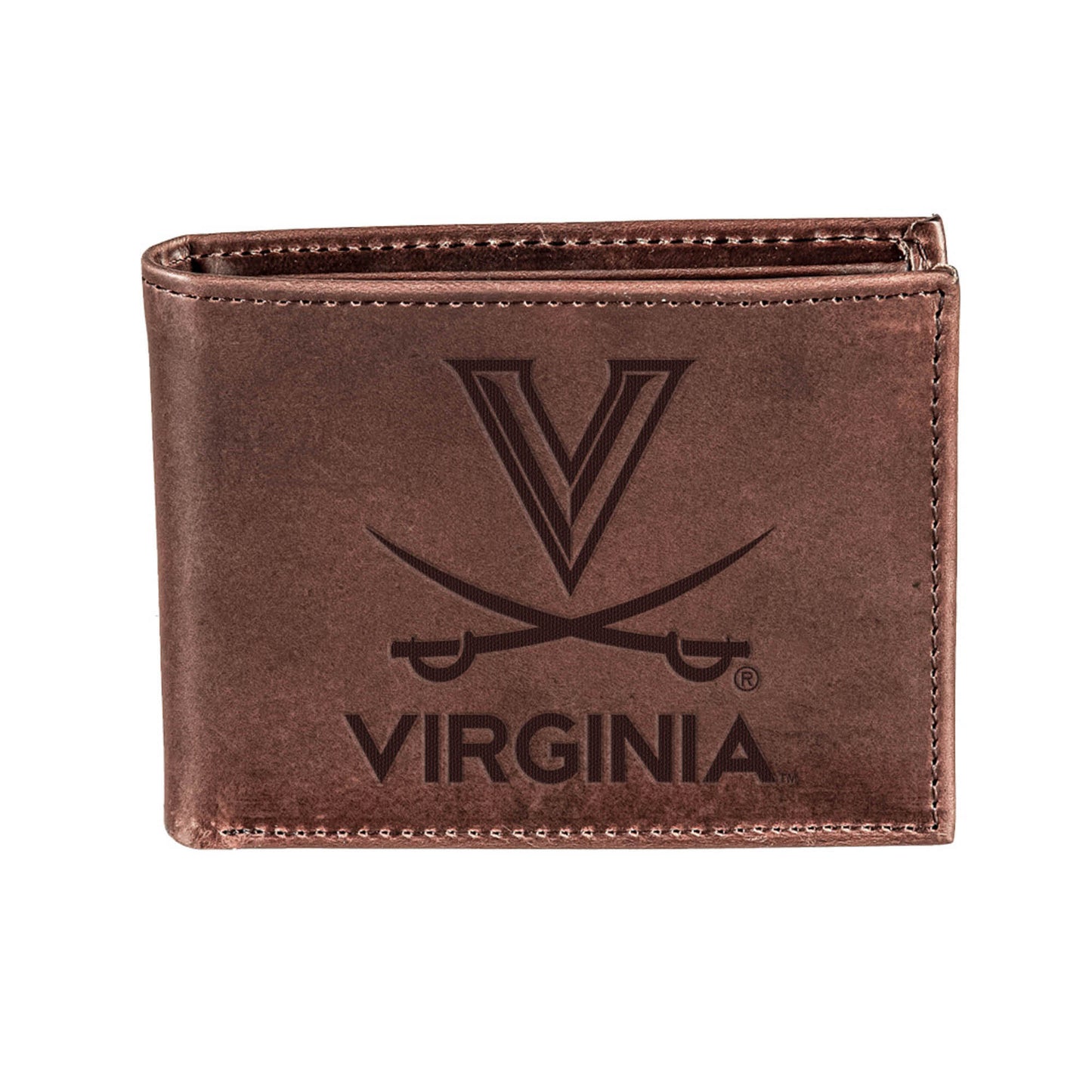 Brown Virginia Cavaliers Bi-Fold Leather Wallet