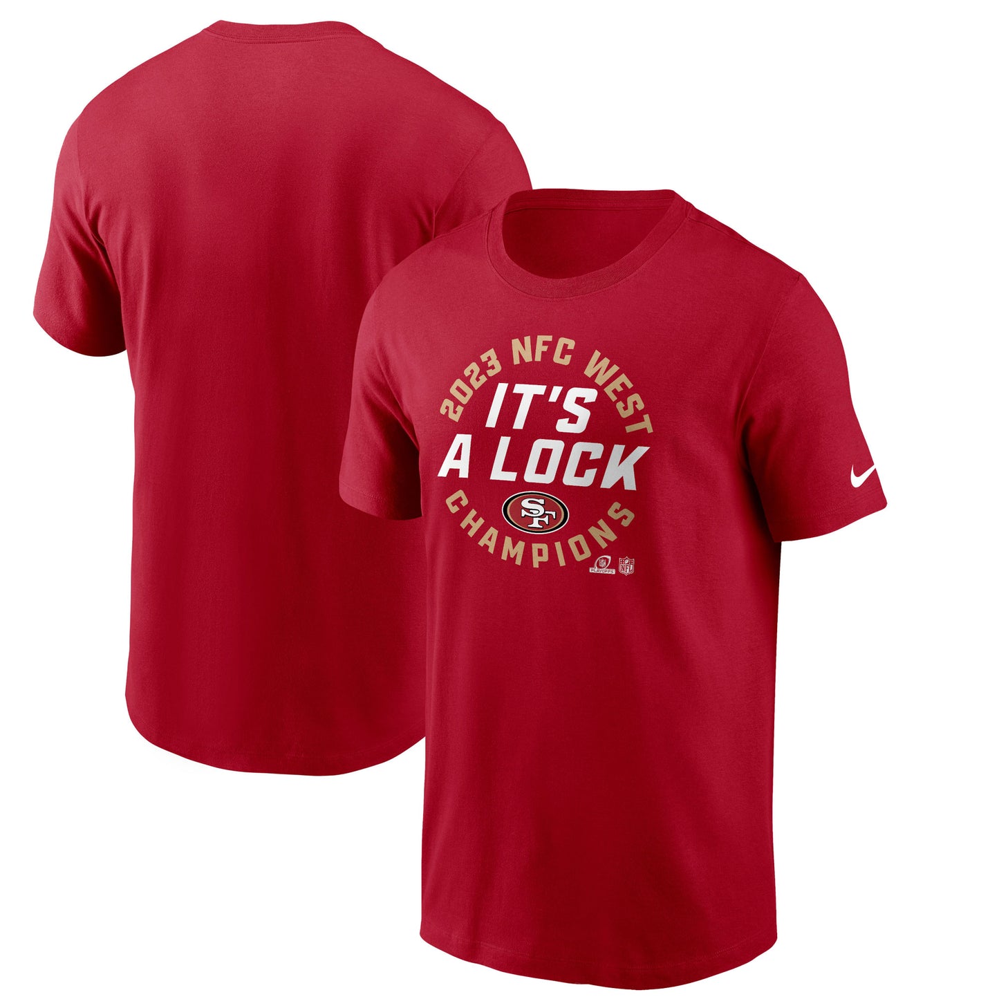 Men's Nike Scarlet San Francisco 49ers 2023 NFC West Division Champions Locker Room Trophy Collection T-Shirt