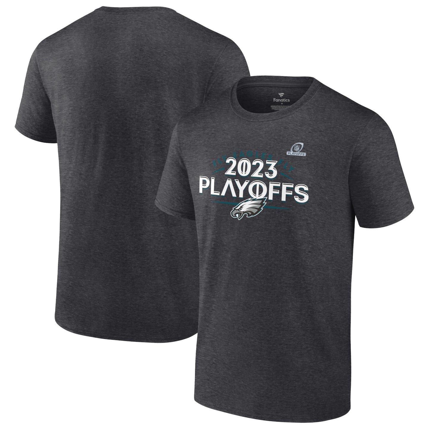 Men's Fanatics Heather Charcoal Philadelphia Eagles 2023 NFL Playoffs T-Shirt