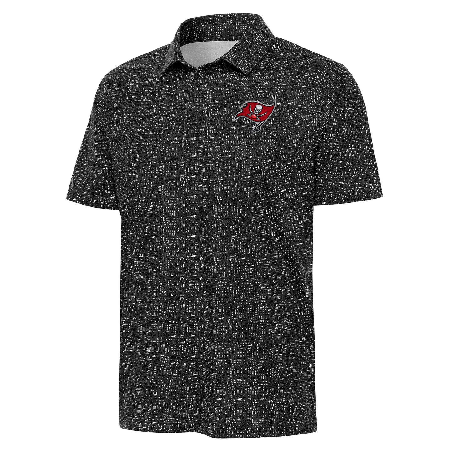 Men's Antigua Black Tampa Bay Buccaneers Figment Polo