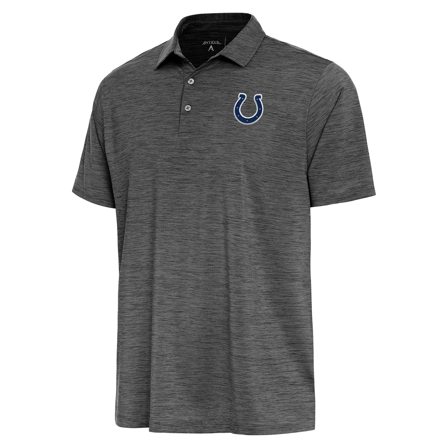 Men's Antigua Heather Black Indianapolis Colts Layout Polo