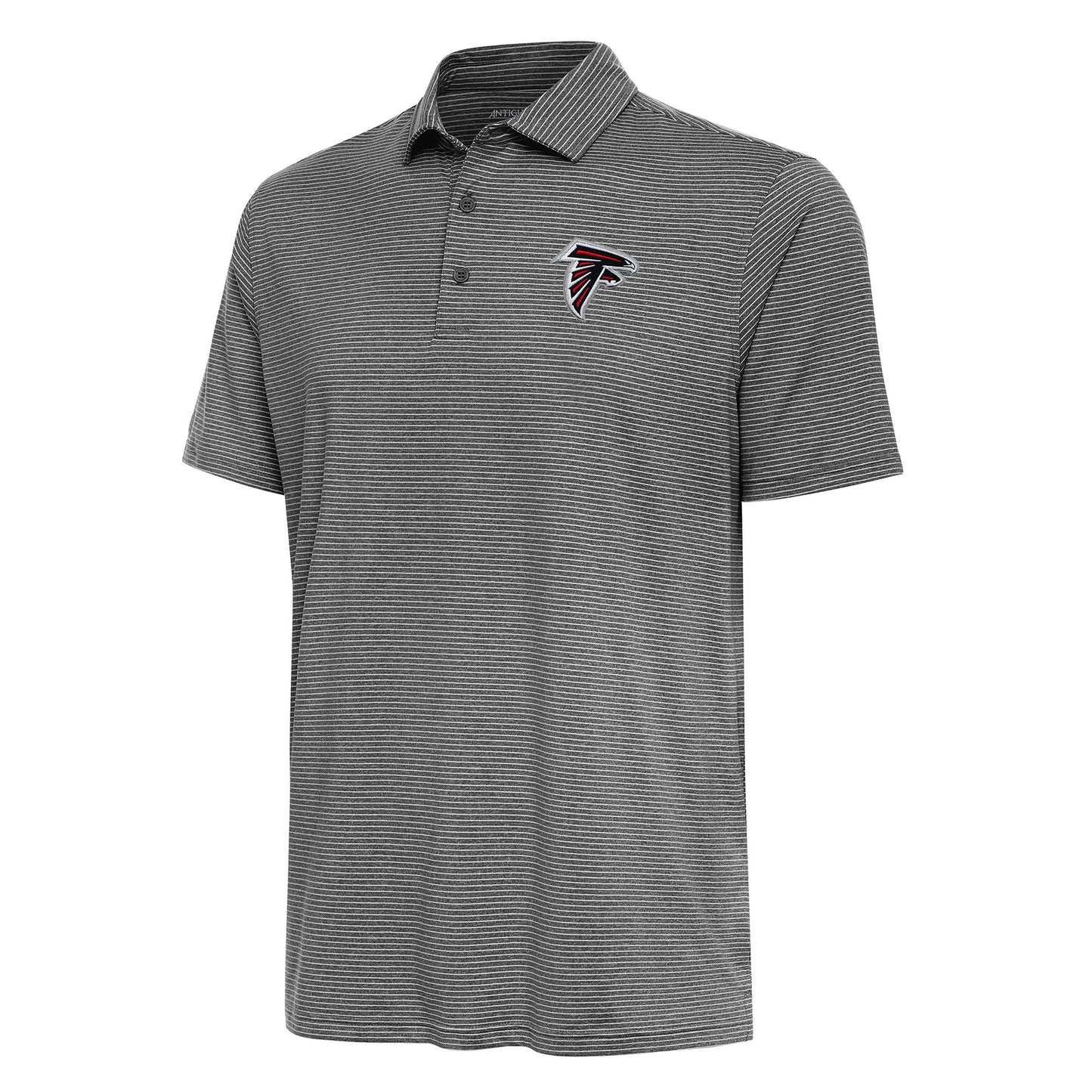 Men's Antigua Heather Black Atlanta Falcons Scheme Polo