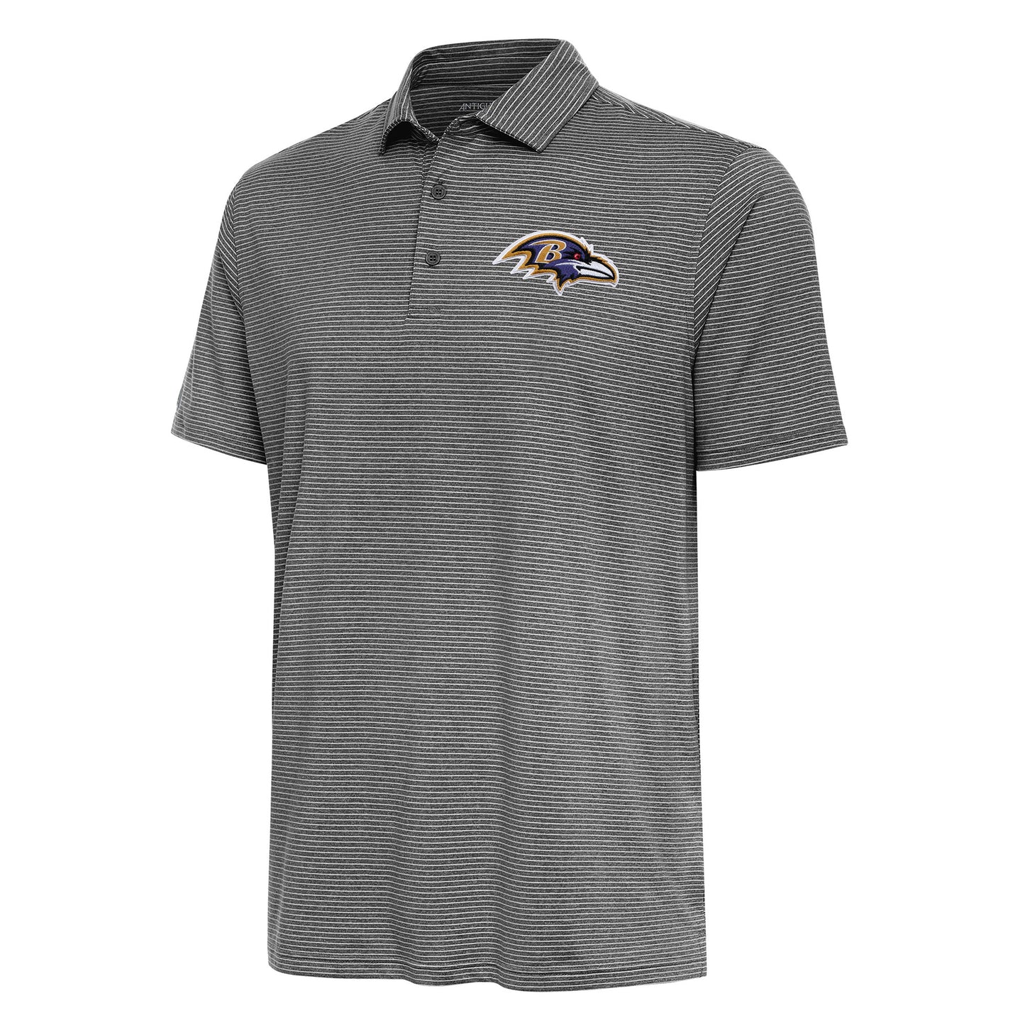 Men's Antigua Heather Black Baltimore Ravens Scheme Polo