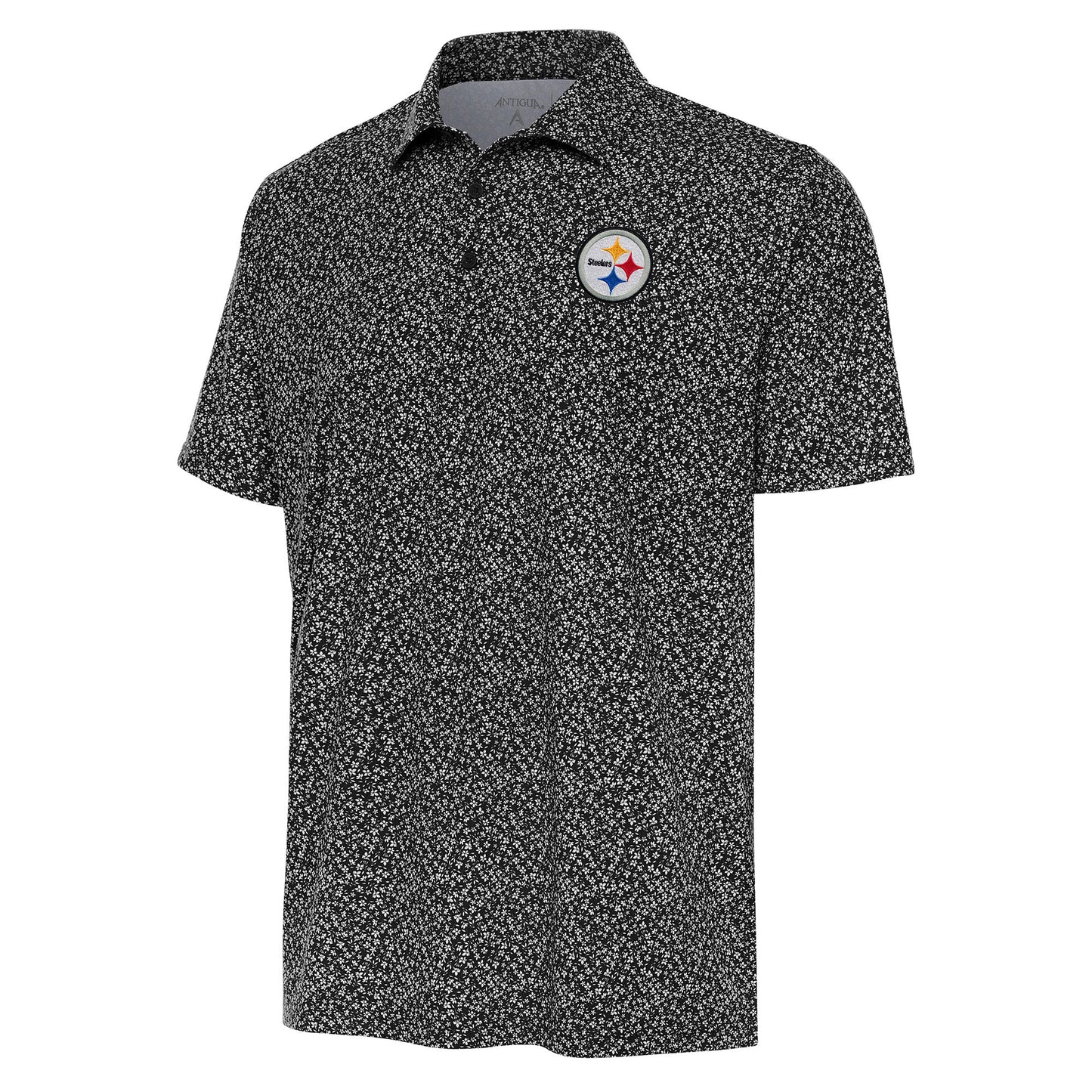 Men's Antigua Black Pittsburgh Steelers Terrace Polo
