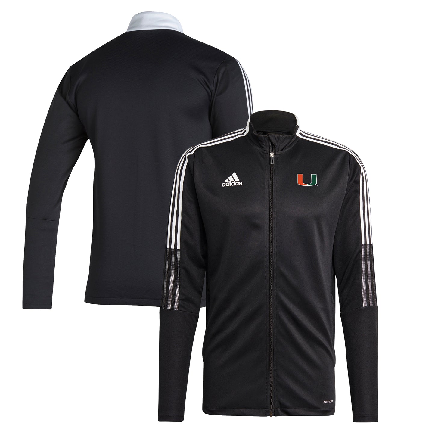 Men's adidas Black Miami Hurricanes Tiro21 Track Full-Zip Jacket